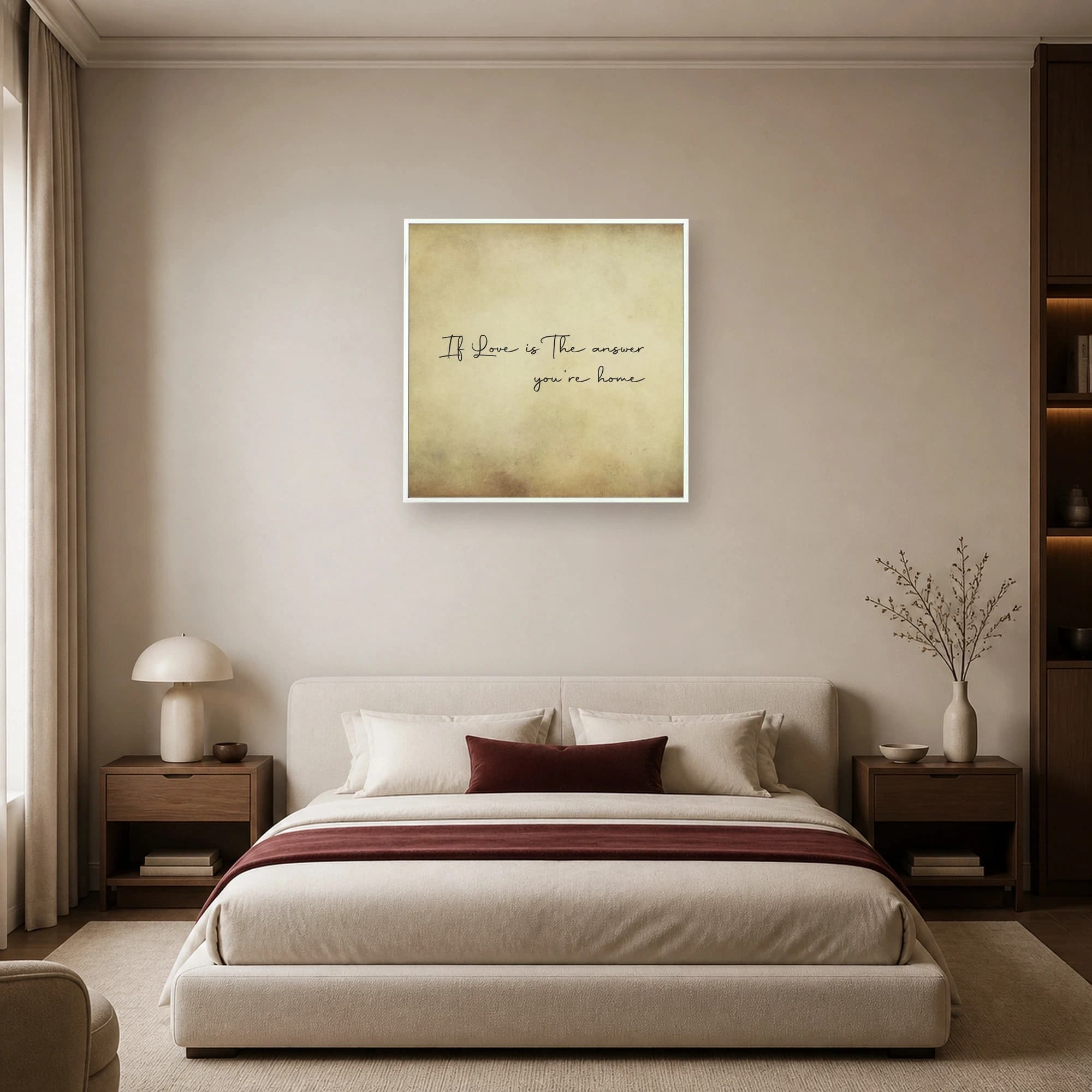 If Love Is The Answer You're Home Vintage Typography Wall Art, view 5