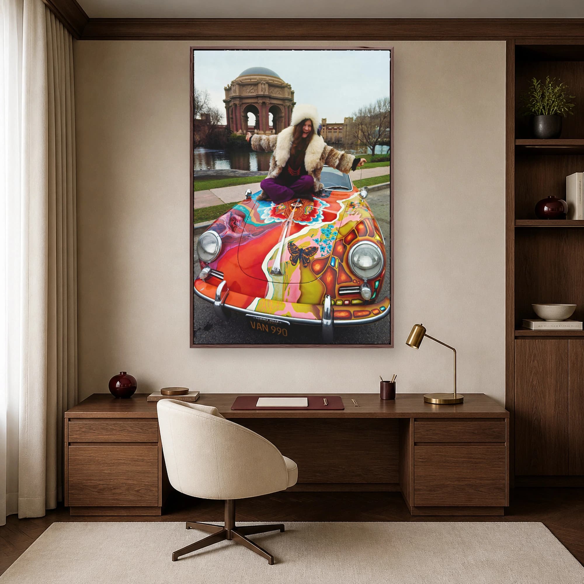 Janis Joplin with Psychedelic Porsche Wall Art, view 7