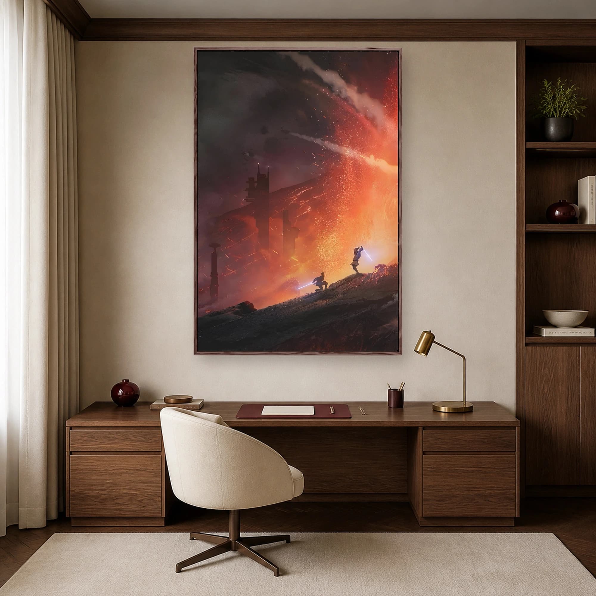 Mustafar Volcanic Duel Sci-Fi Canvas Wall Art, view 7