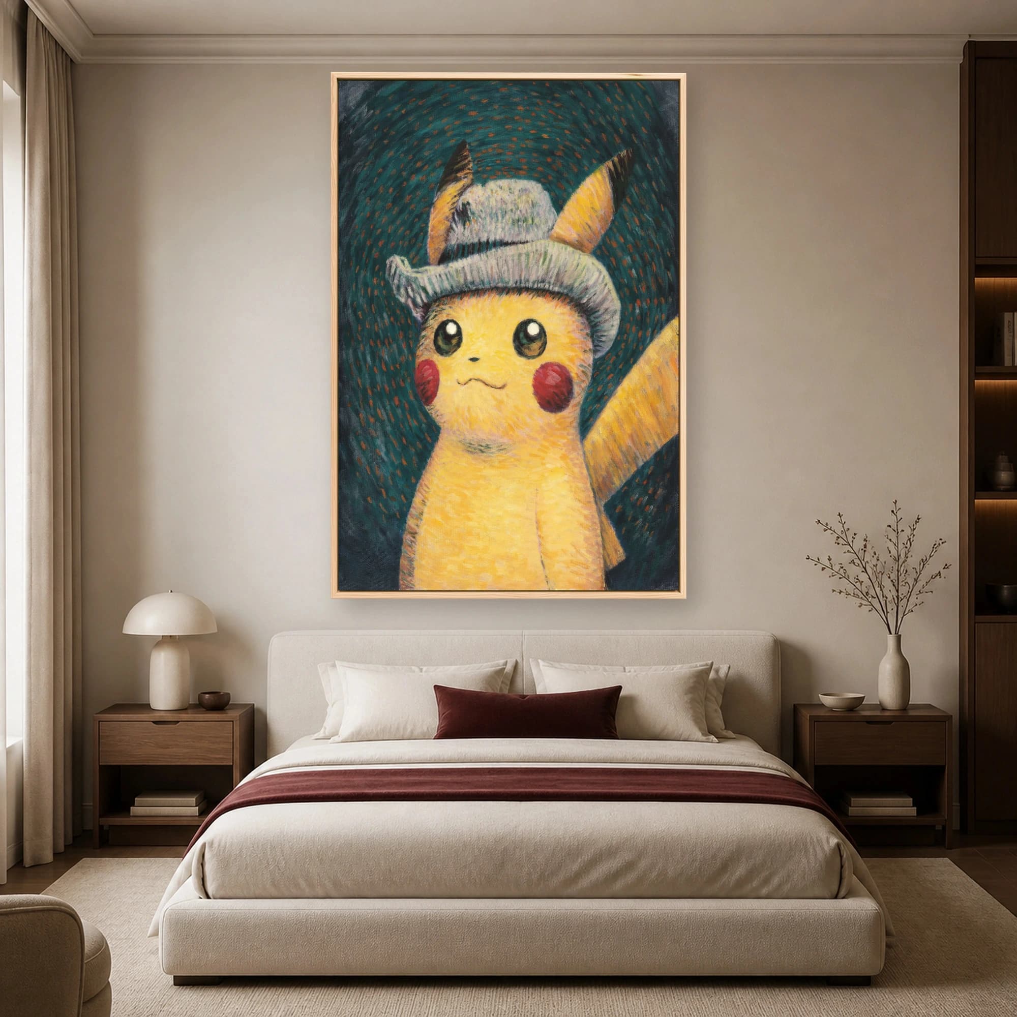 Van Gogh Style Pikachu Portrait Canvas Art, view 5