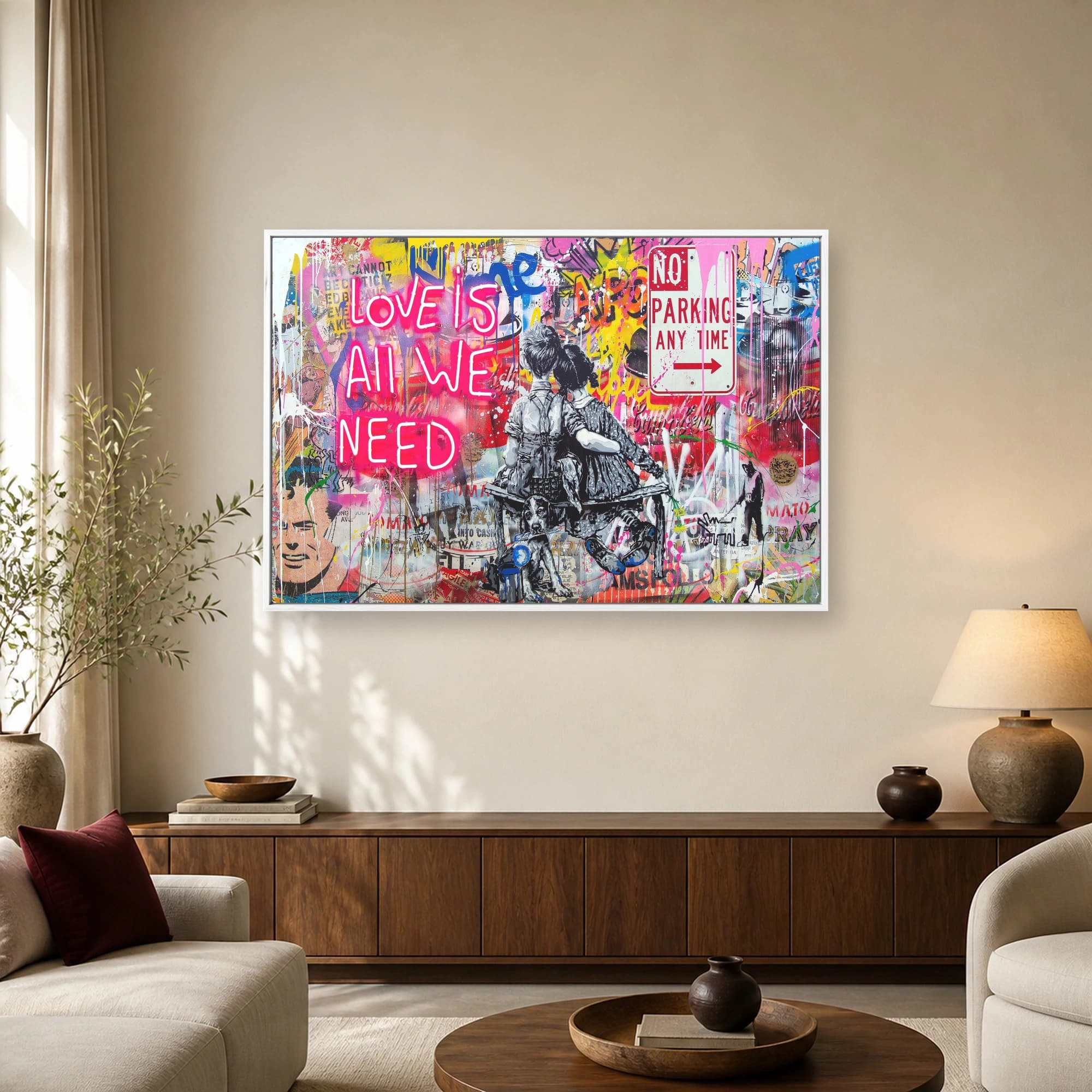 Love Is All We Need Street Art Canvas Print, view 2
