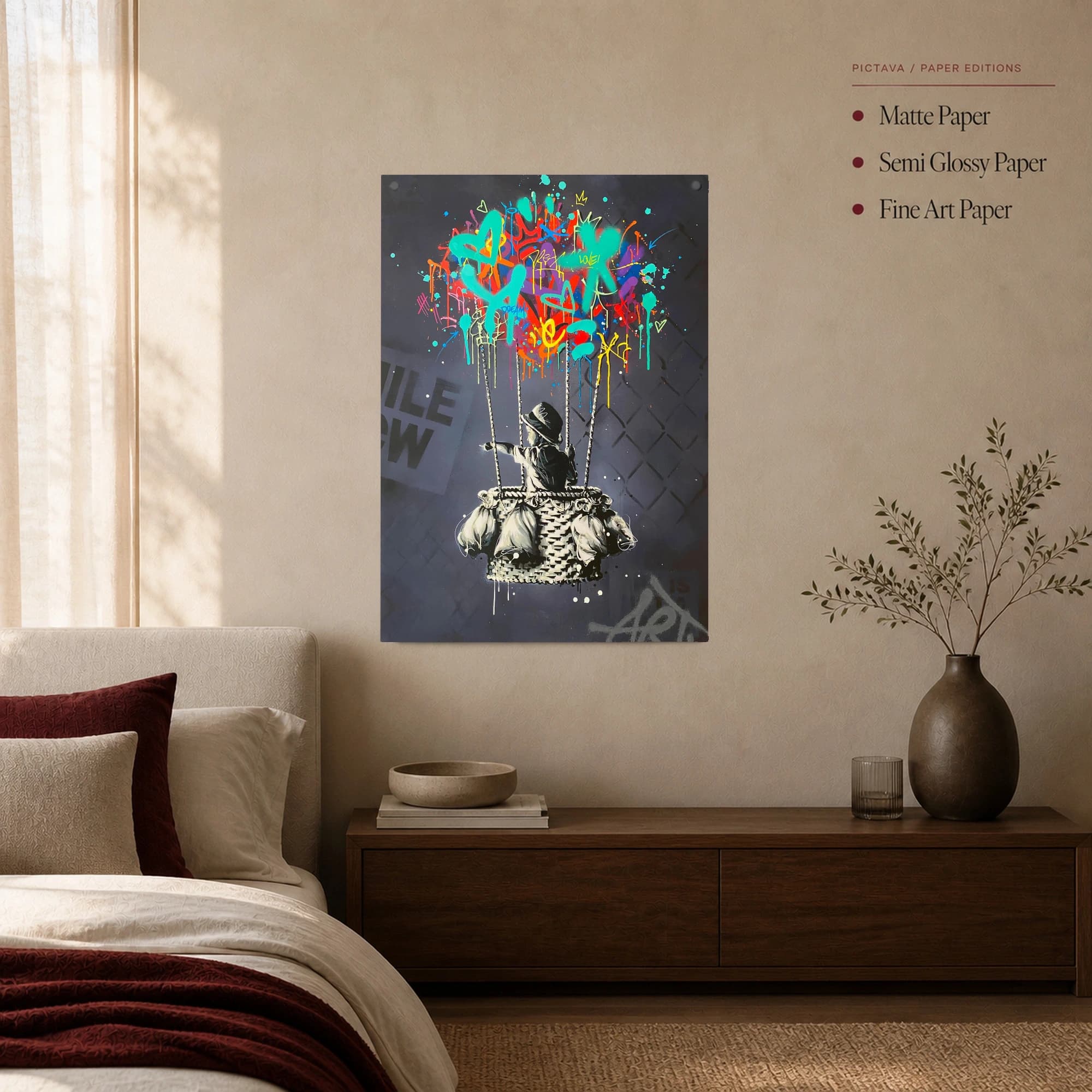 Street Art Hot Air Balloon Child Canvas Print, view 3