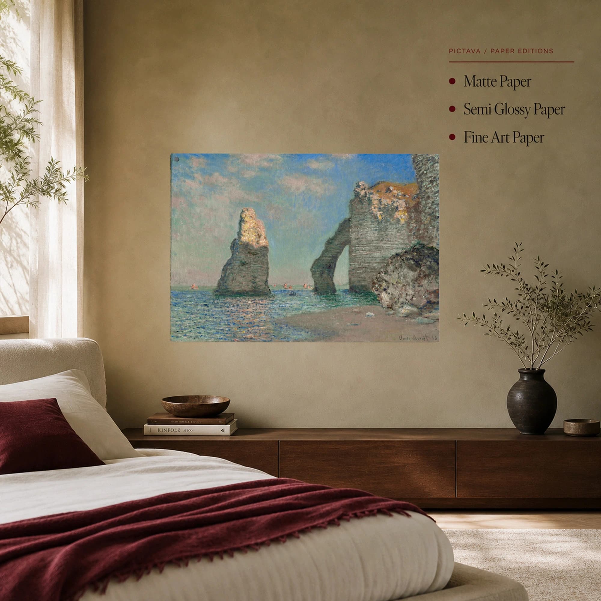 Monet The Cliffs at Etretat Canvas Print, view 8