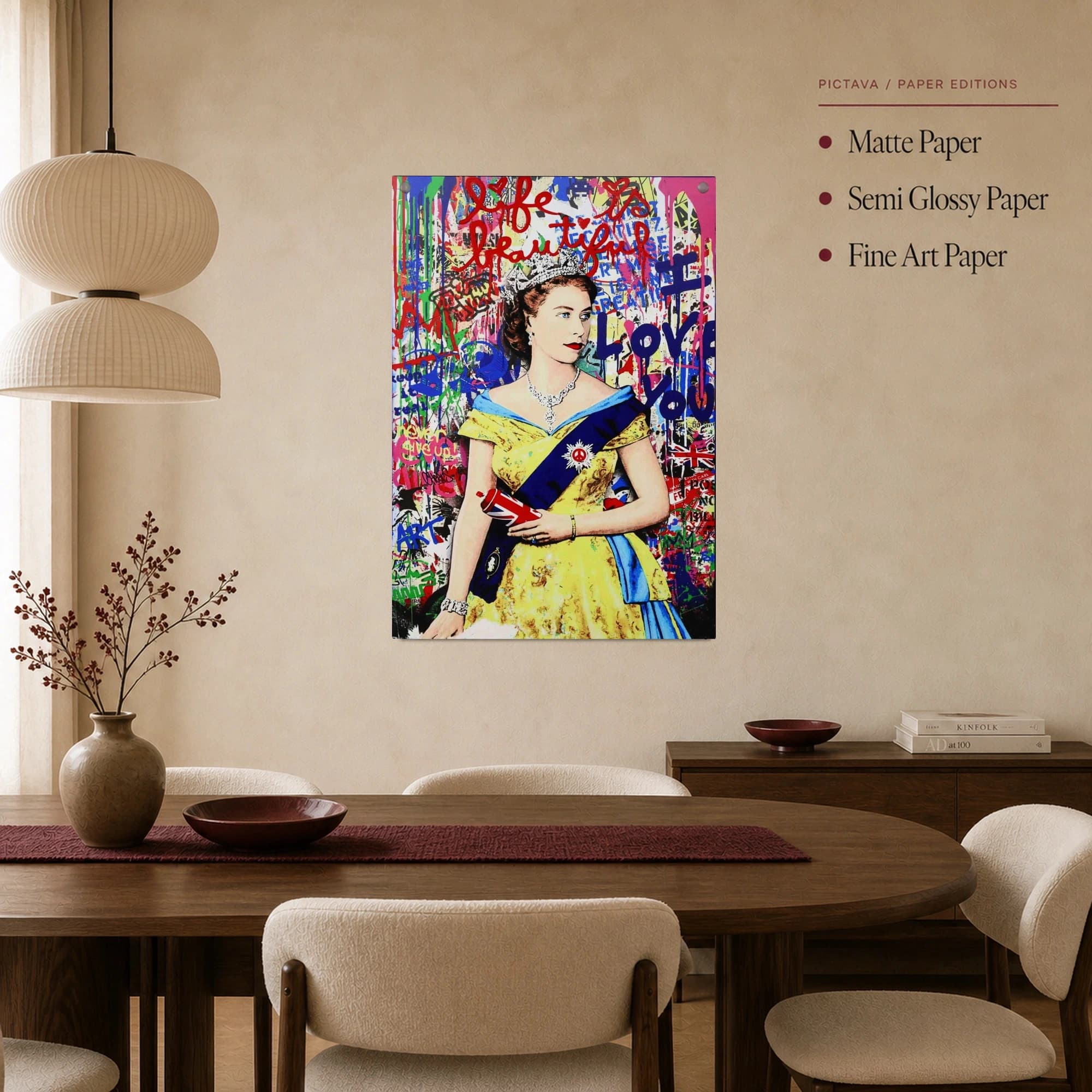Life Is Beautiful Queen Pop Art Canvas Print, view 3