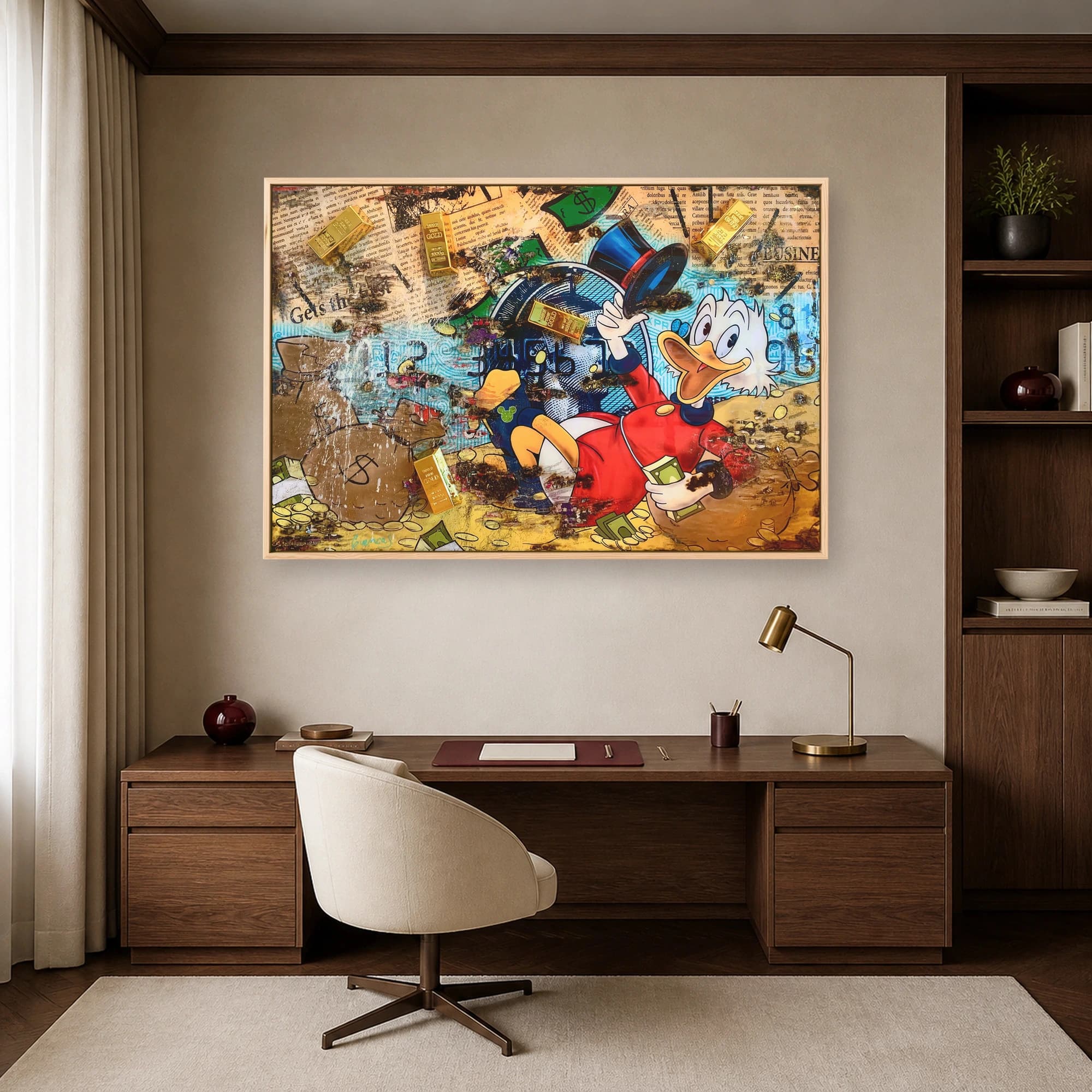 Golden Wealth Pop Art Mixed Media Canvas Print, view 7