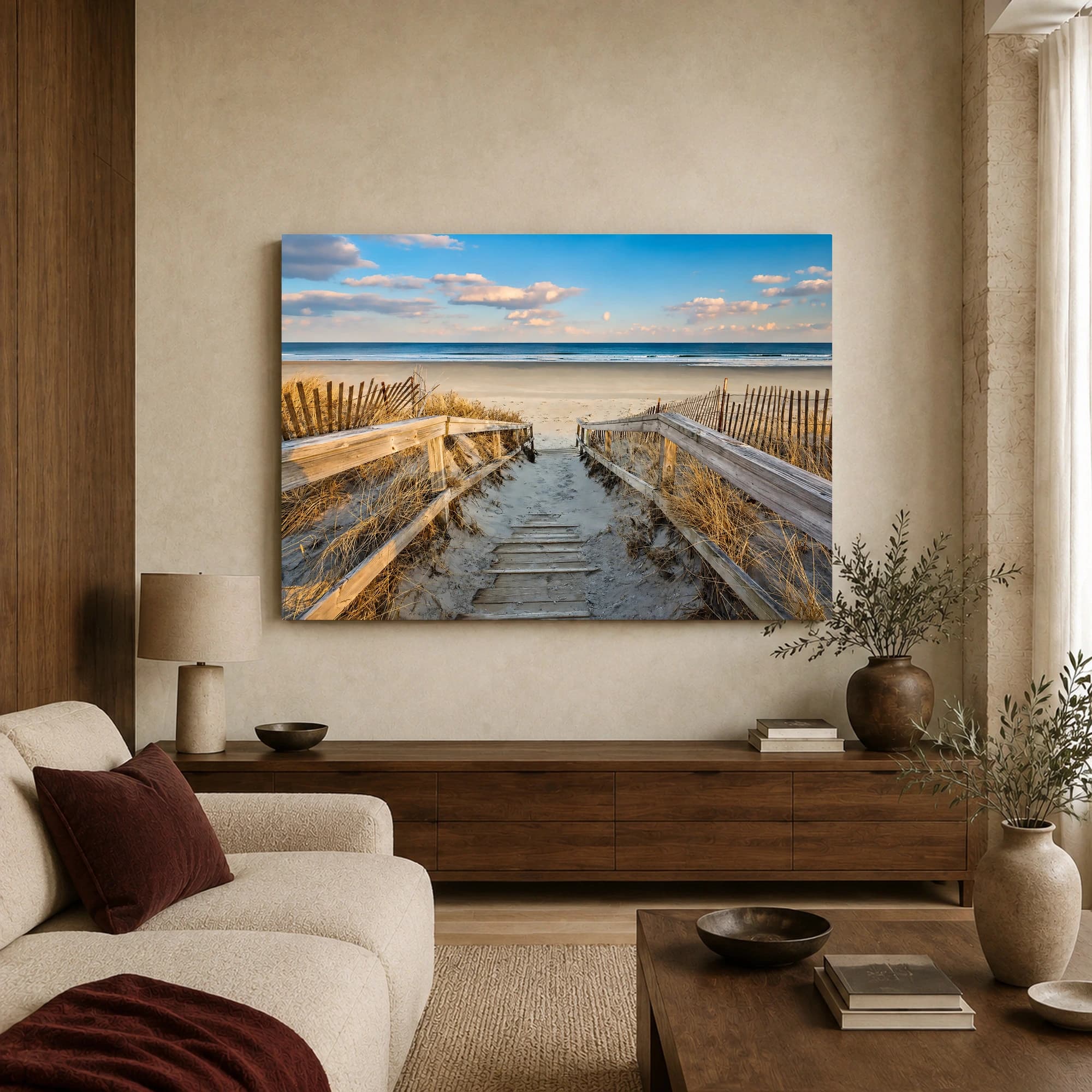 Coastal Pathway Beach Landscape Wall Art, view 3