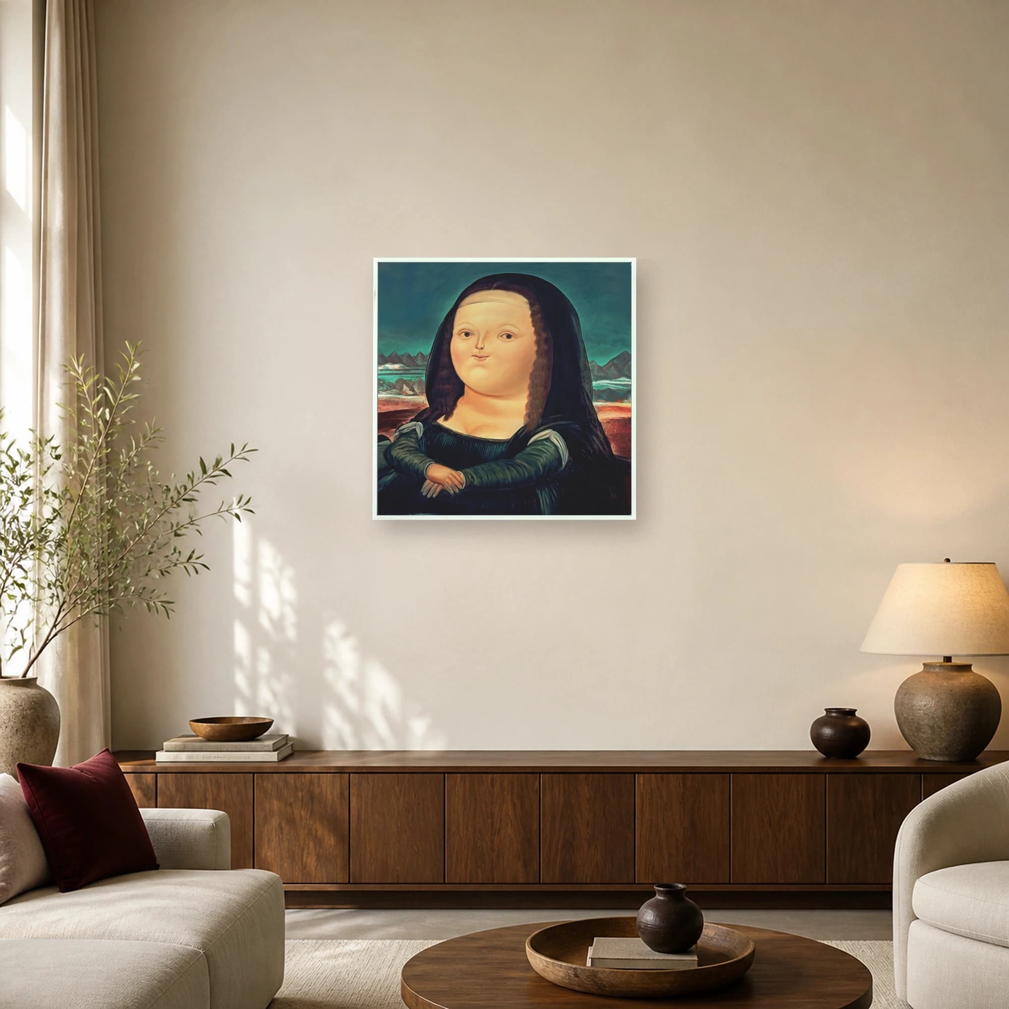 Satirical Mona Lisa Portrait Wall Art Print, view 3