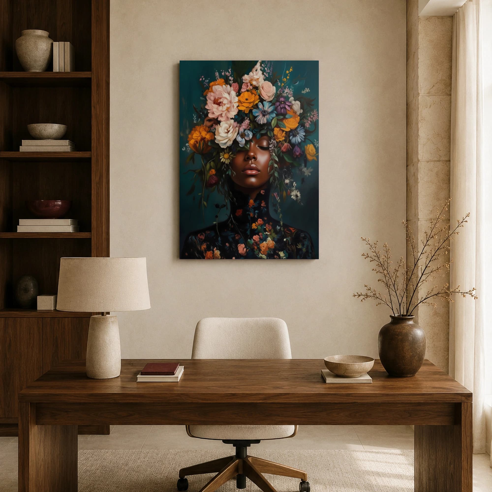 Surreal Botanical Portrait Canvas Print, view 8