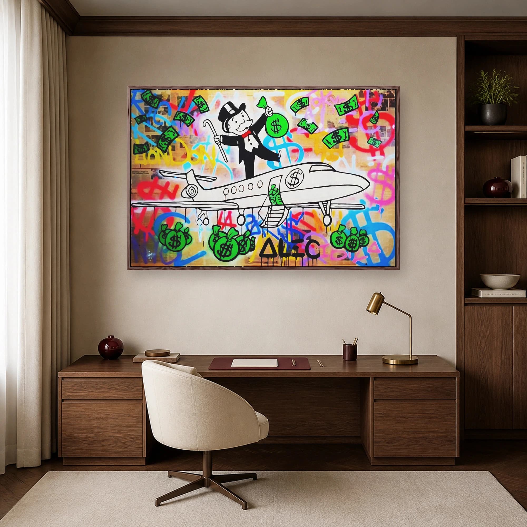 Monopoly Man Wealth Street Art Canvas Print, view 6