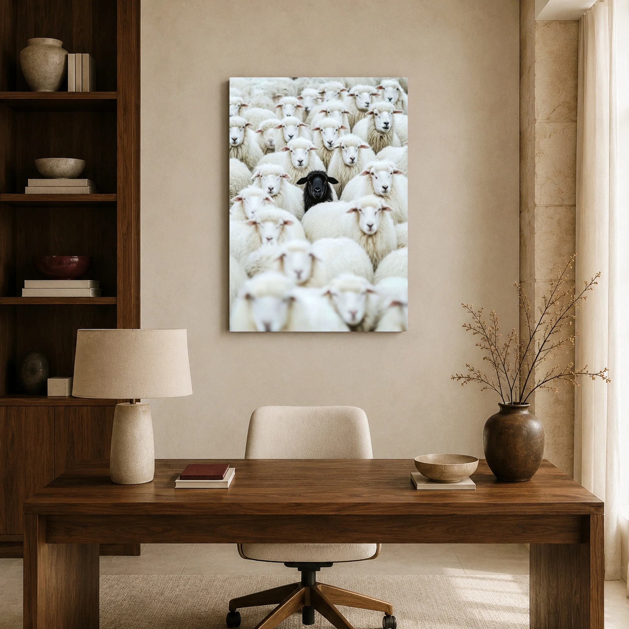 The Black Sheep Among The Flock Canvas Wall Art, view 8