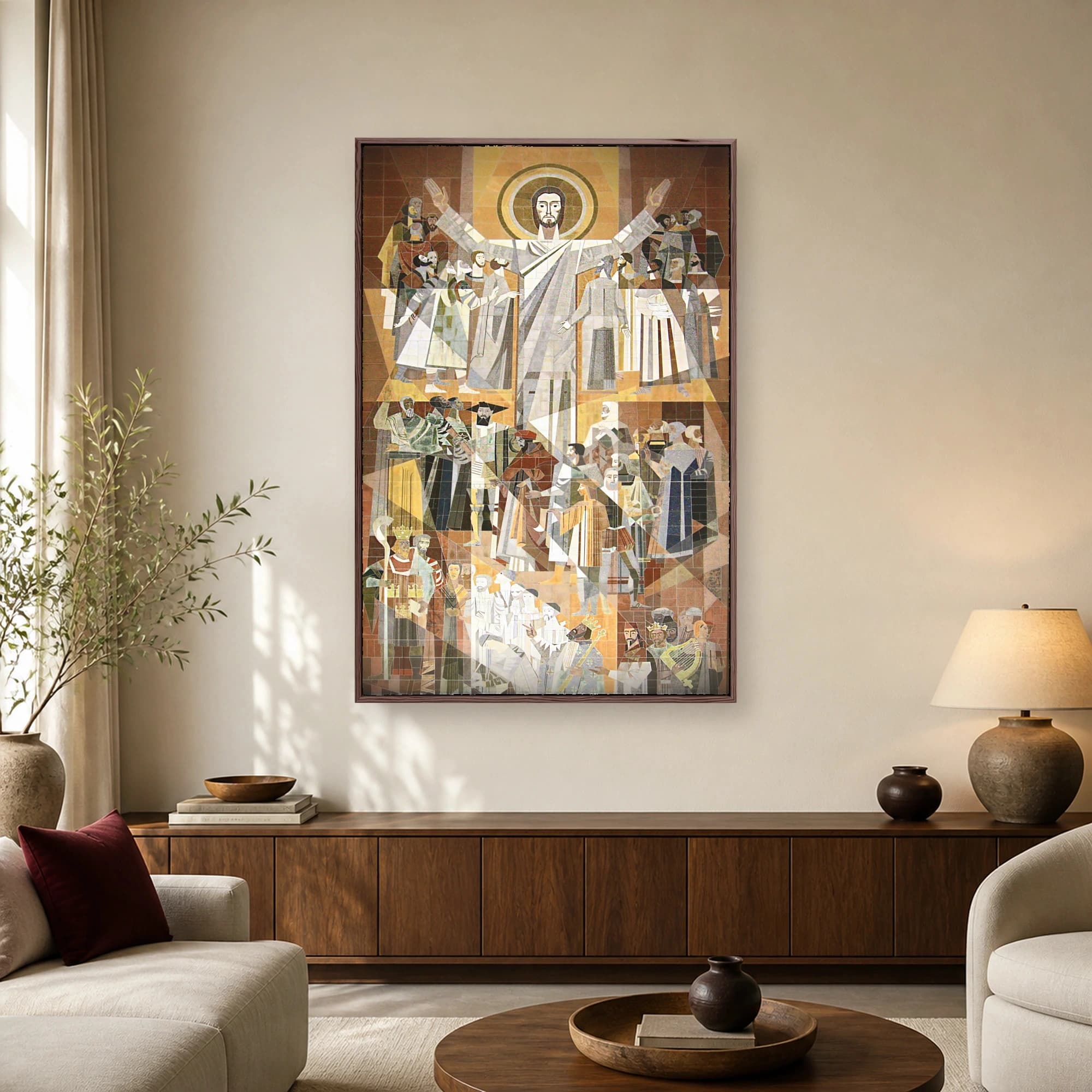 Christ of the Ohio Mid-Century Mosaic Canvas Print, view 2