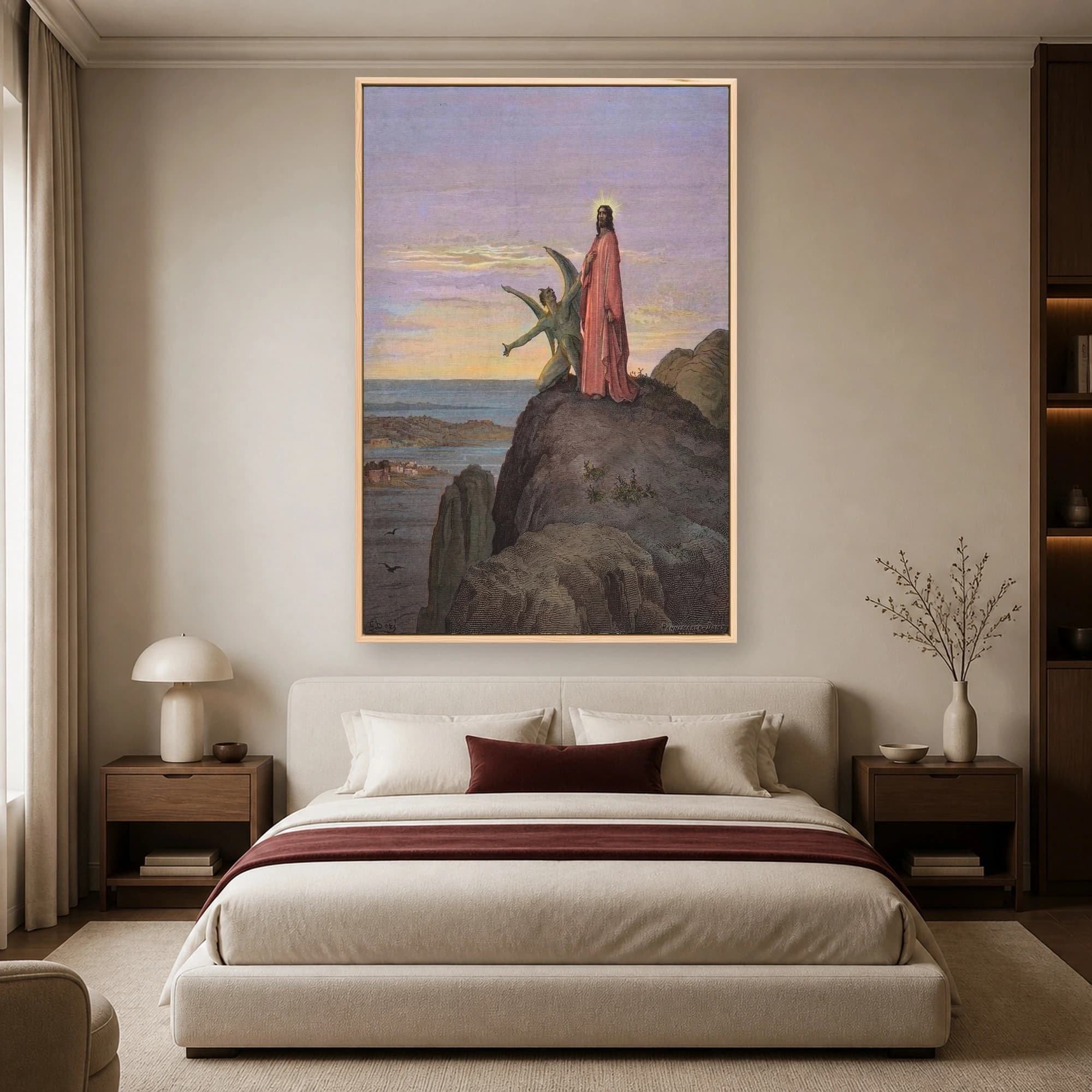 Gustave Dore The Temptation of Christ Vintage Religious Wall Art, view 3