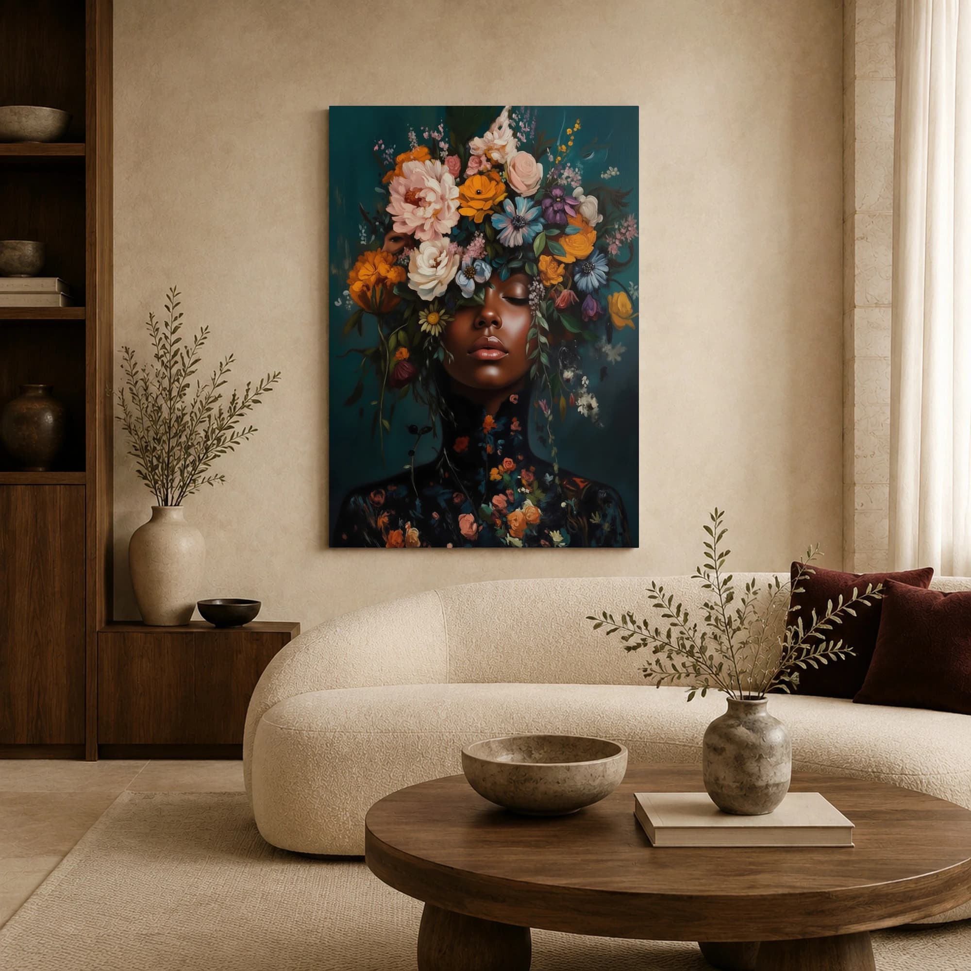 Surreal Botanical Portrait Canvas Print, view 6