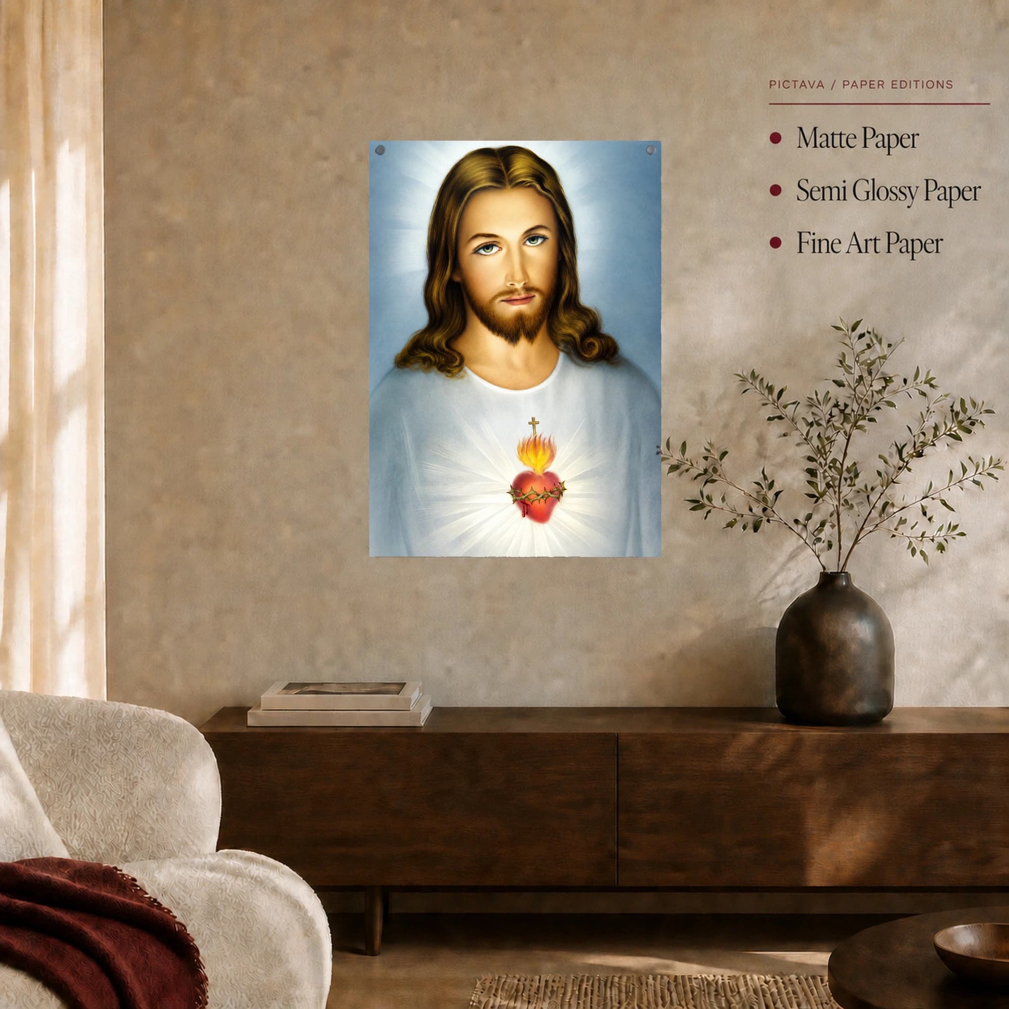 Sacred Heart of Jesus Christ Devotional Canvas Print, view 7