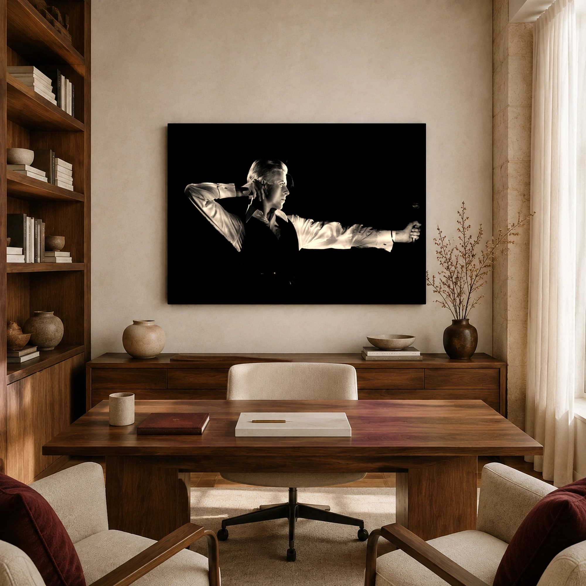 David Bowie Iconic Bow and Arrow Black and White Portrait Art Print, view 8
