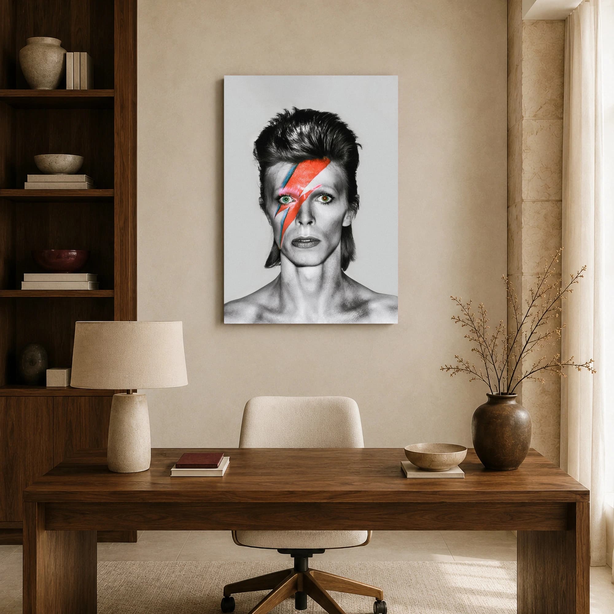 David Bowie Lightning Bolt Portrait Canvas Print, view 8