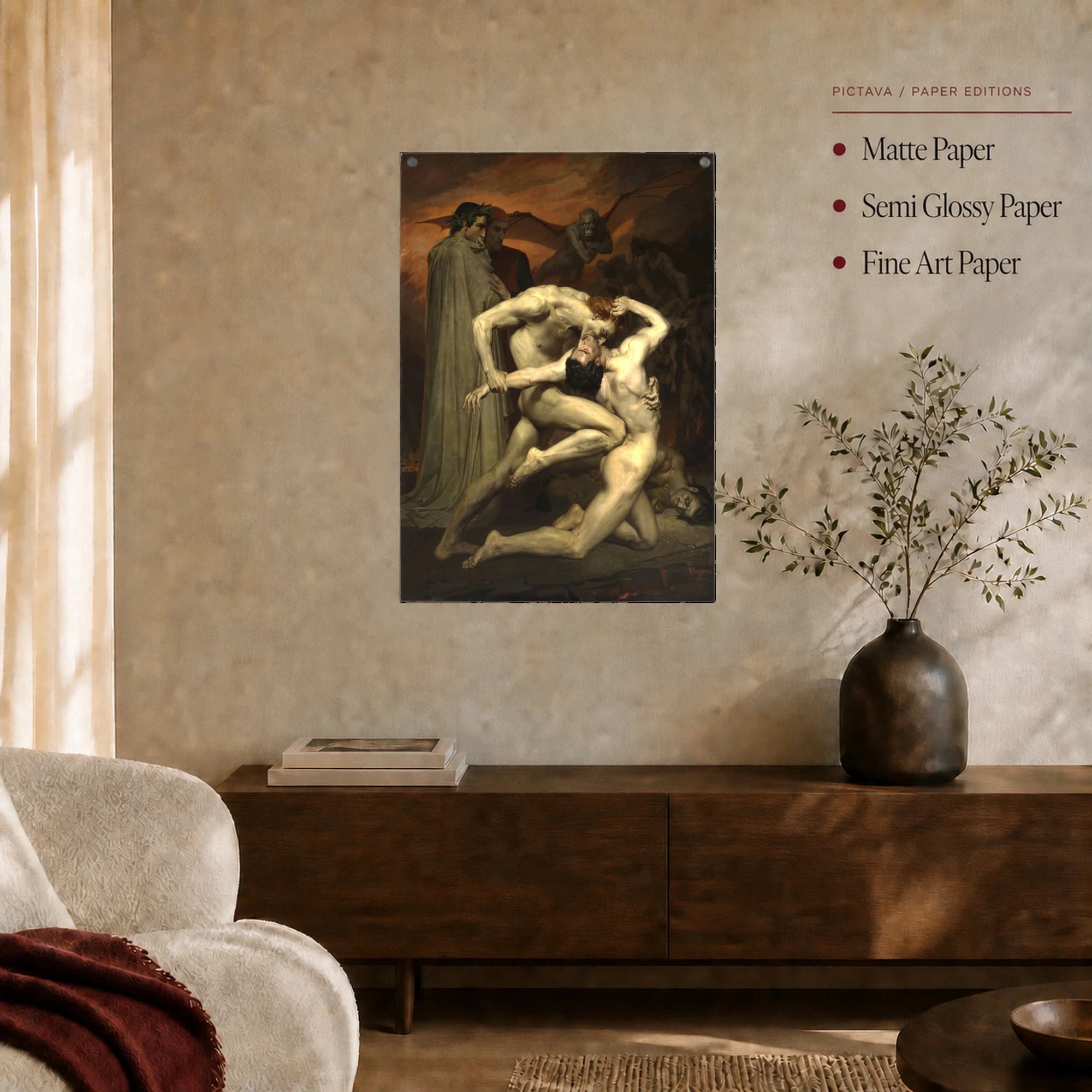 Dante and Virgil in Hell Canvas Art Print, view 4
