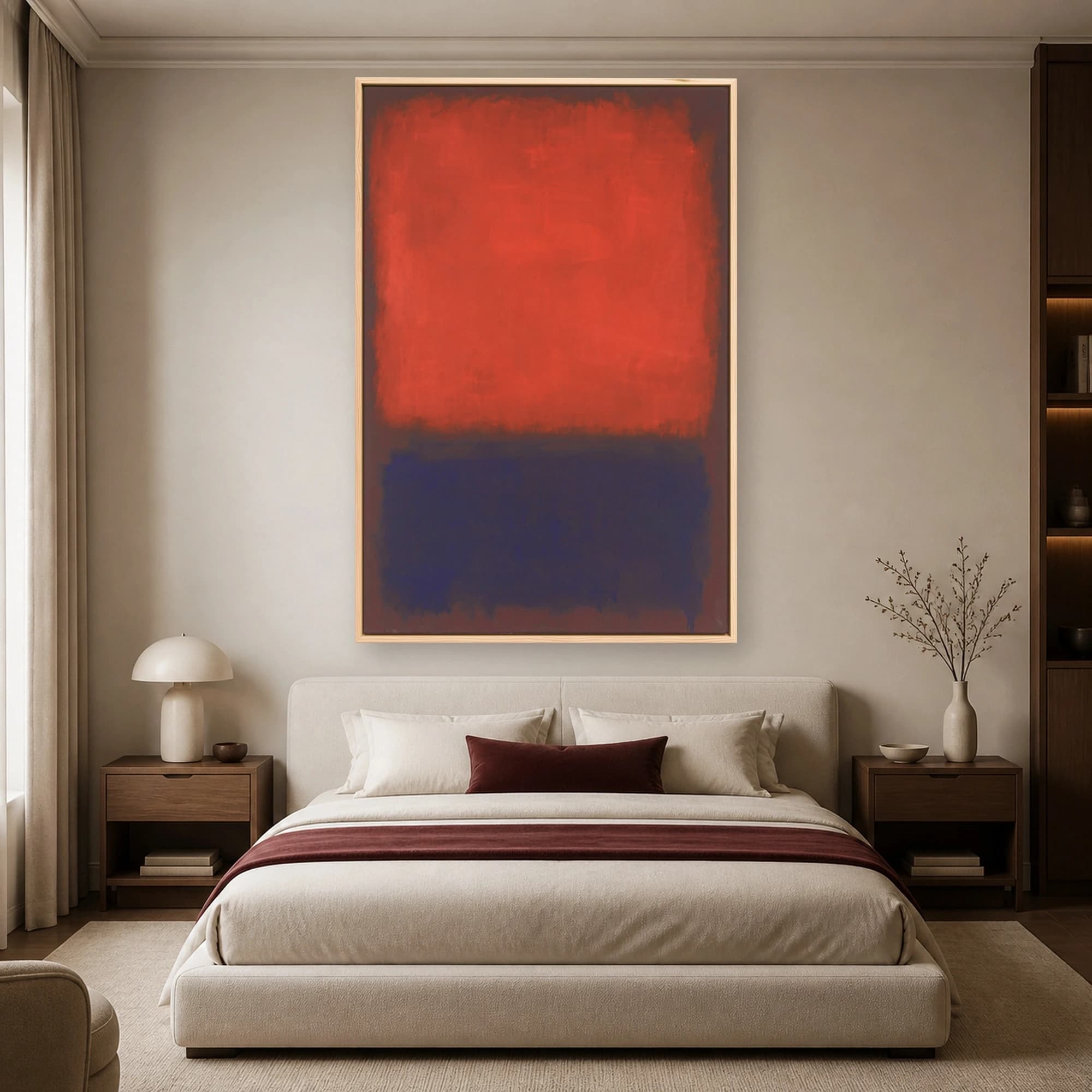 Rust and Blue Abstract Color Field Canvas Print, view 4