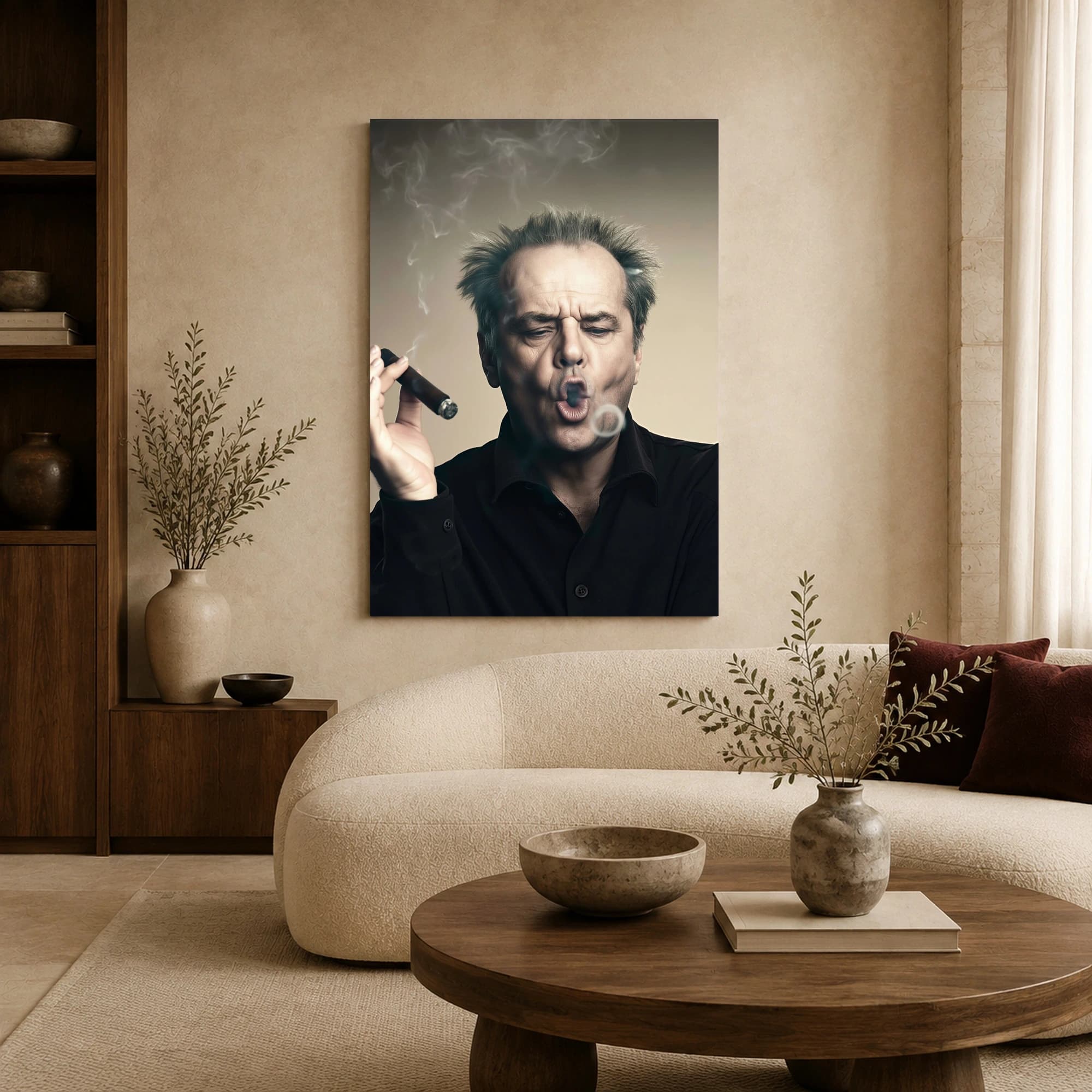 Jack Nicholson Cigar Smoke Ring Canvas Print, view 7