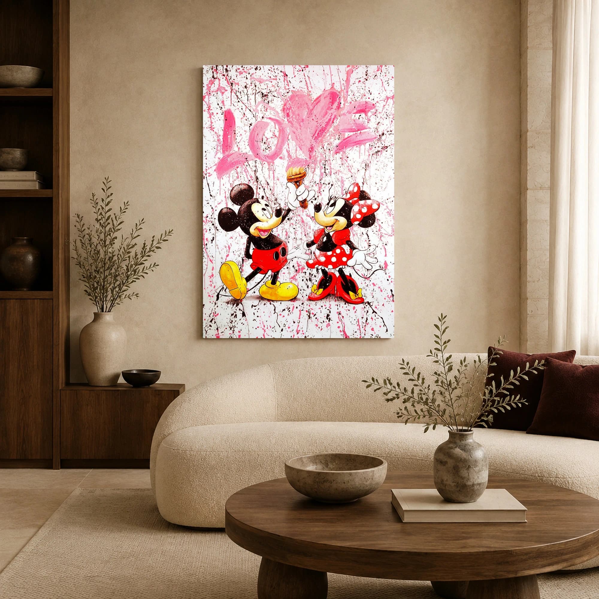 Mickey and Minnie Love Pop Art Canvas Print, view 6