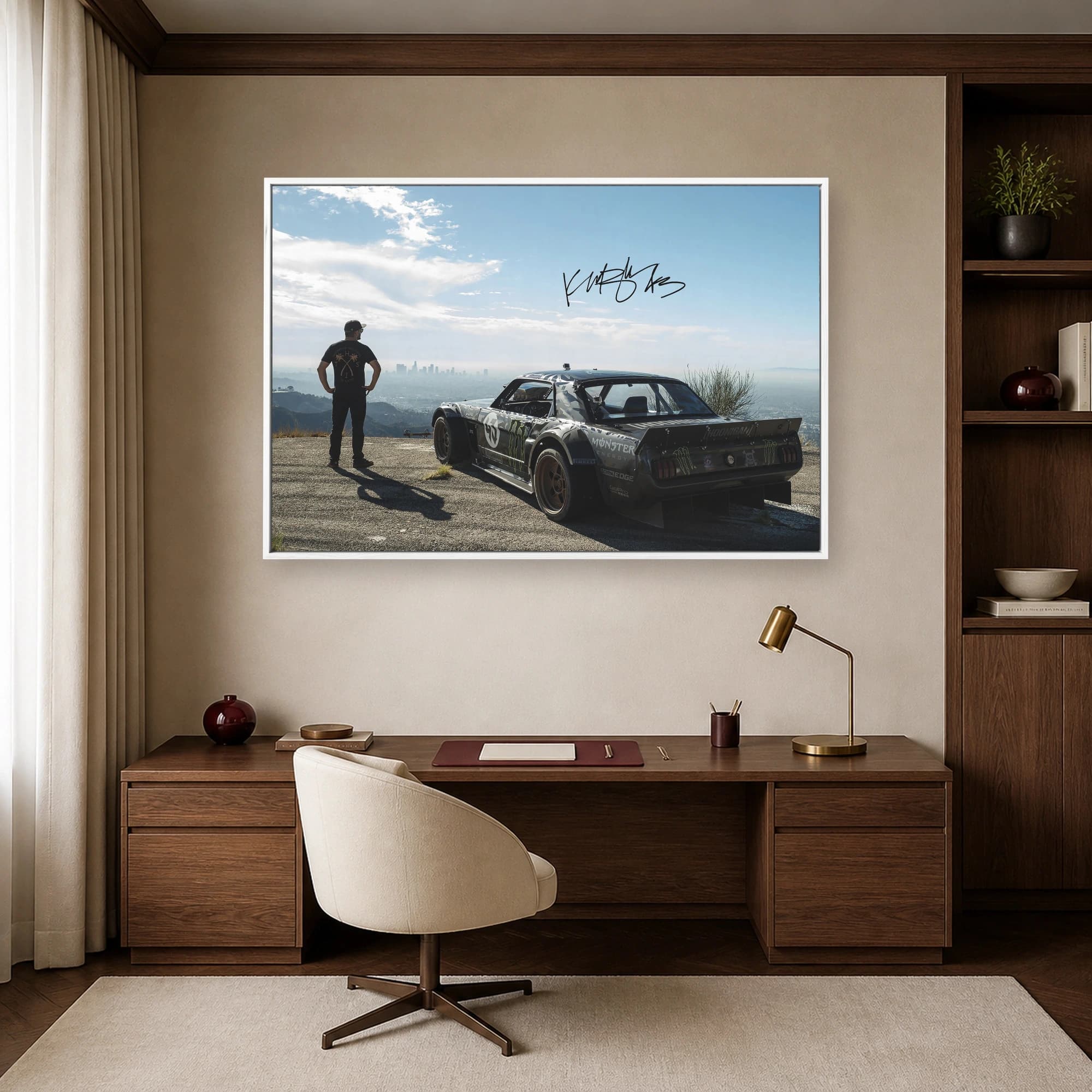 Ken Block Los Angeles Skyline Rally Car Wall Art, view 7