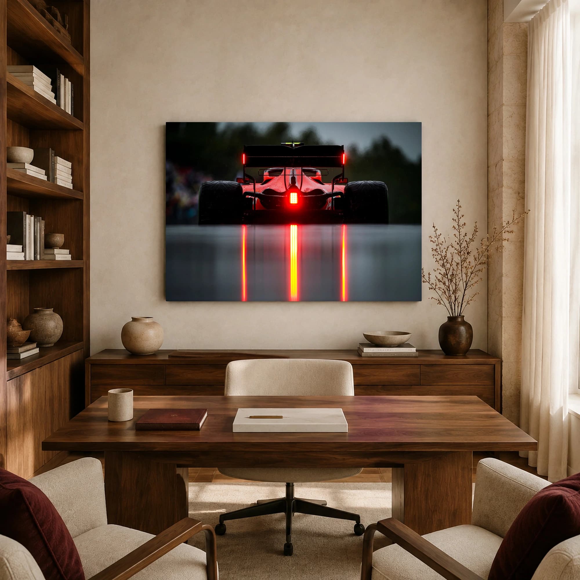 Formula One Wet Race Rear View Canvas Print, view 8