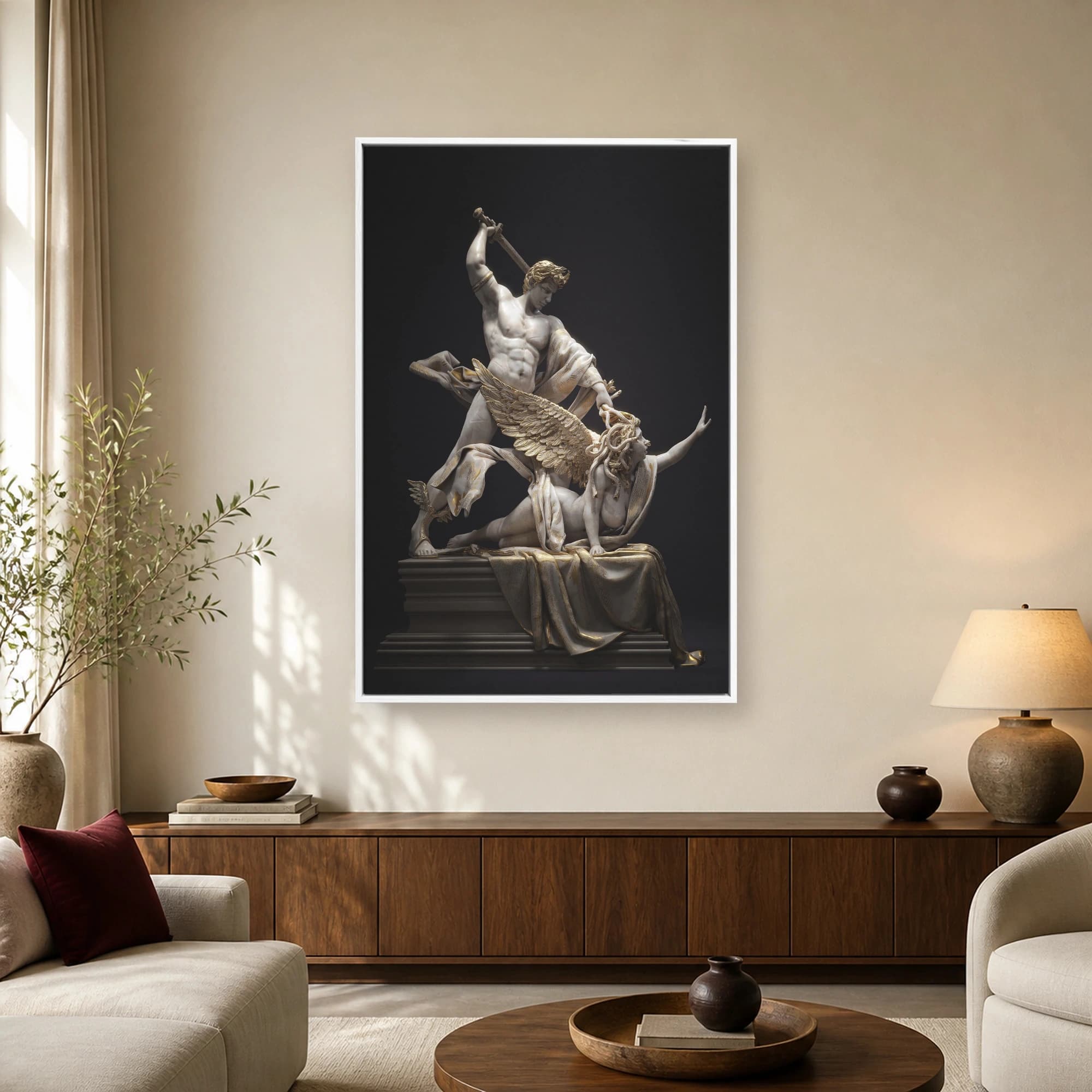Perseus Defeating Medusa Classical Sculpture Wall Art, view 2