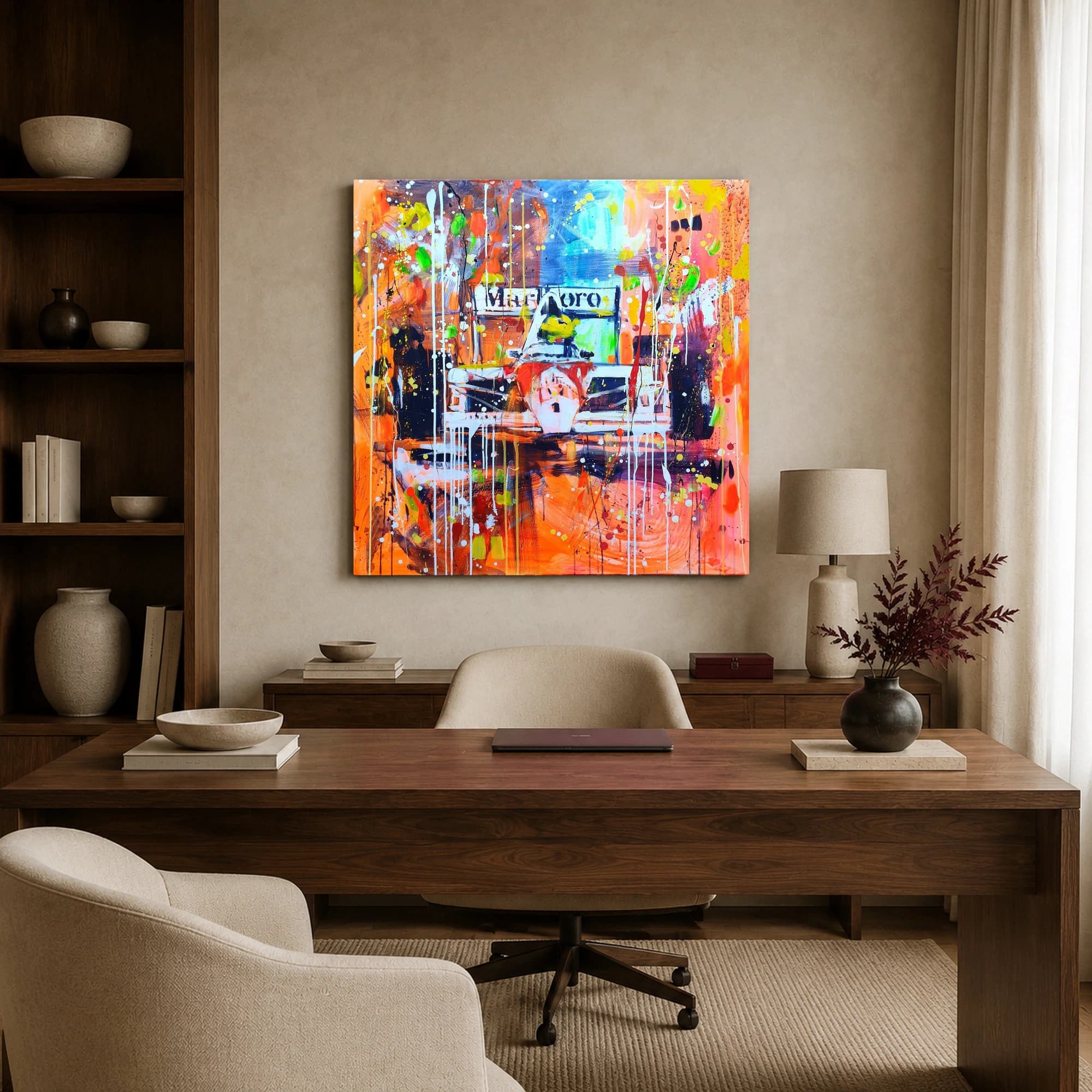 Formula One Abstract Racing Car Canvas Print, view 3