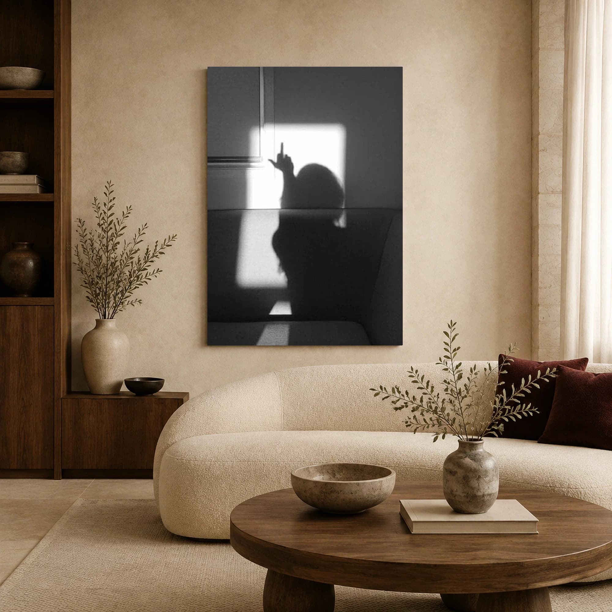 Shadow Defiance Black and White Wall Art, view 4