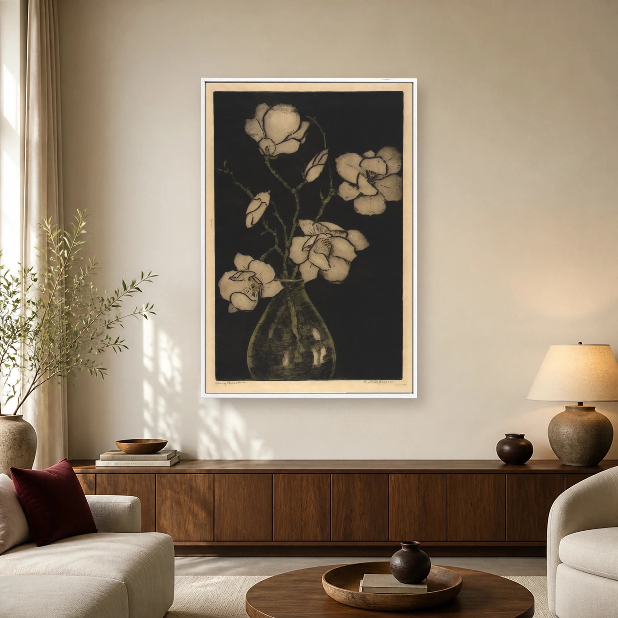 Spring Blossoms Botanical Etching Wall Art, view 2