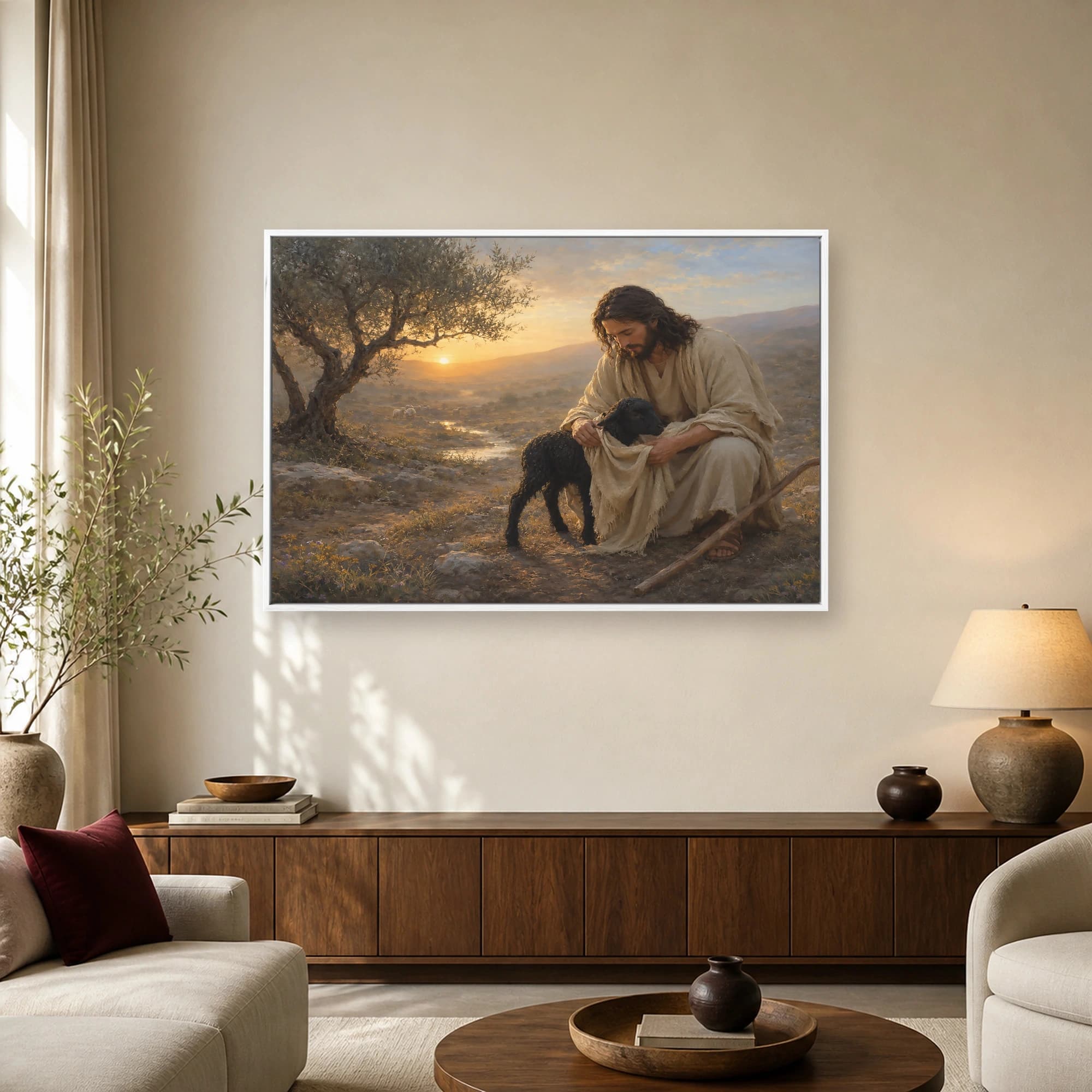 Jesus Christ the Good Shepherd Canvas Art Print, view 2