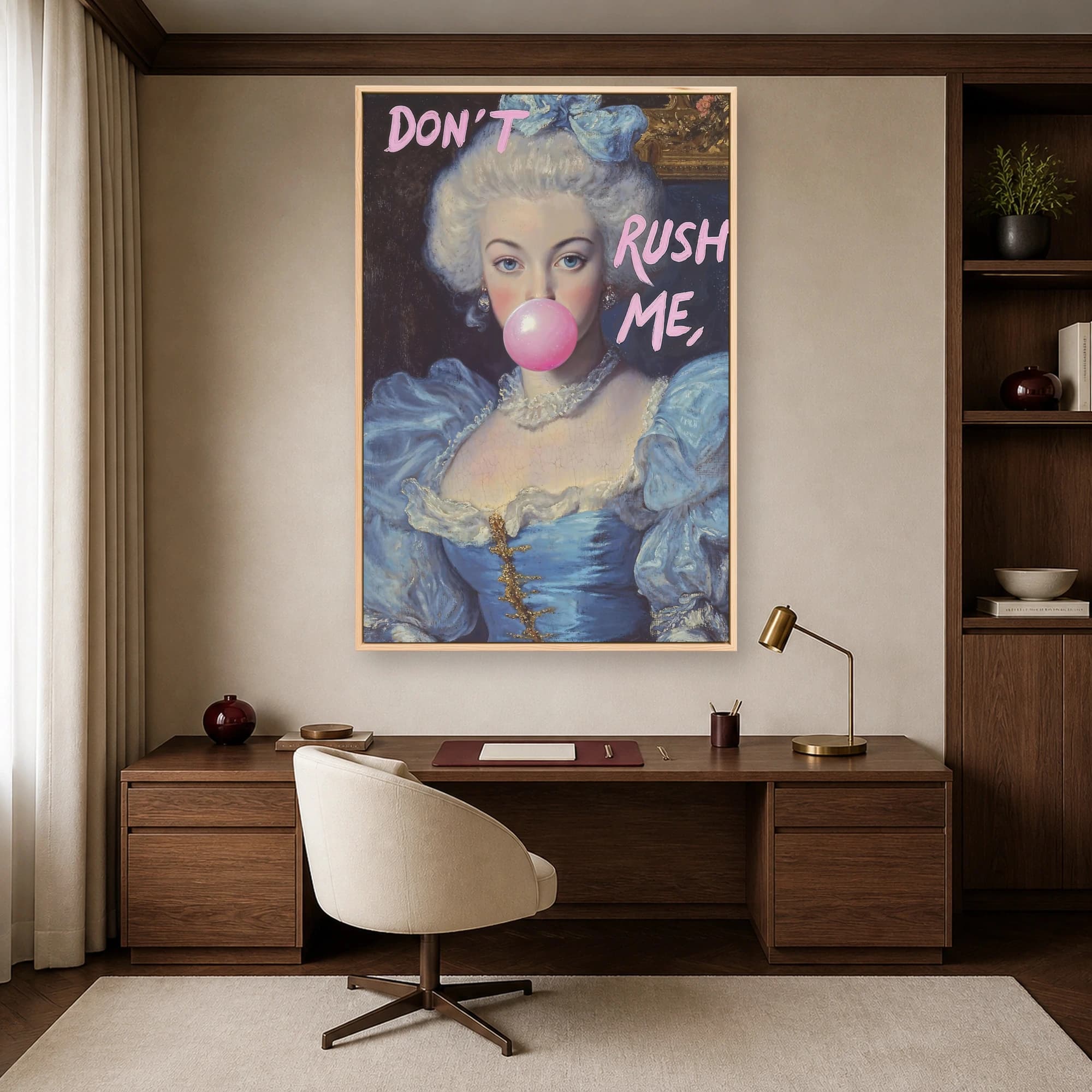 Don't Rush Me Bubblegum Noblewoman Portrait Wall Art, view 6