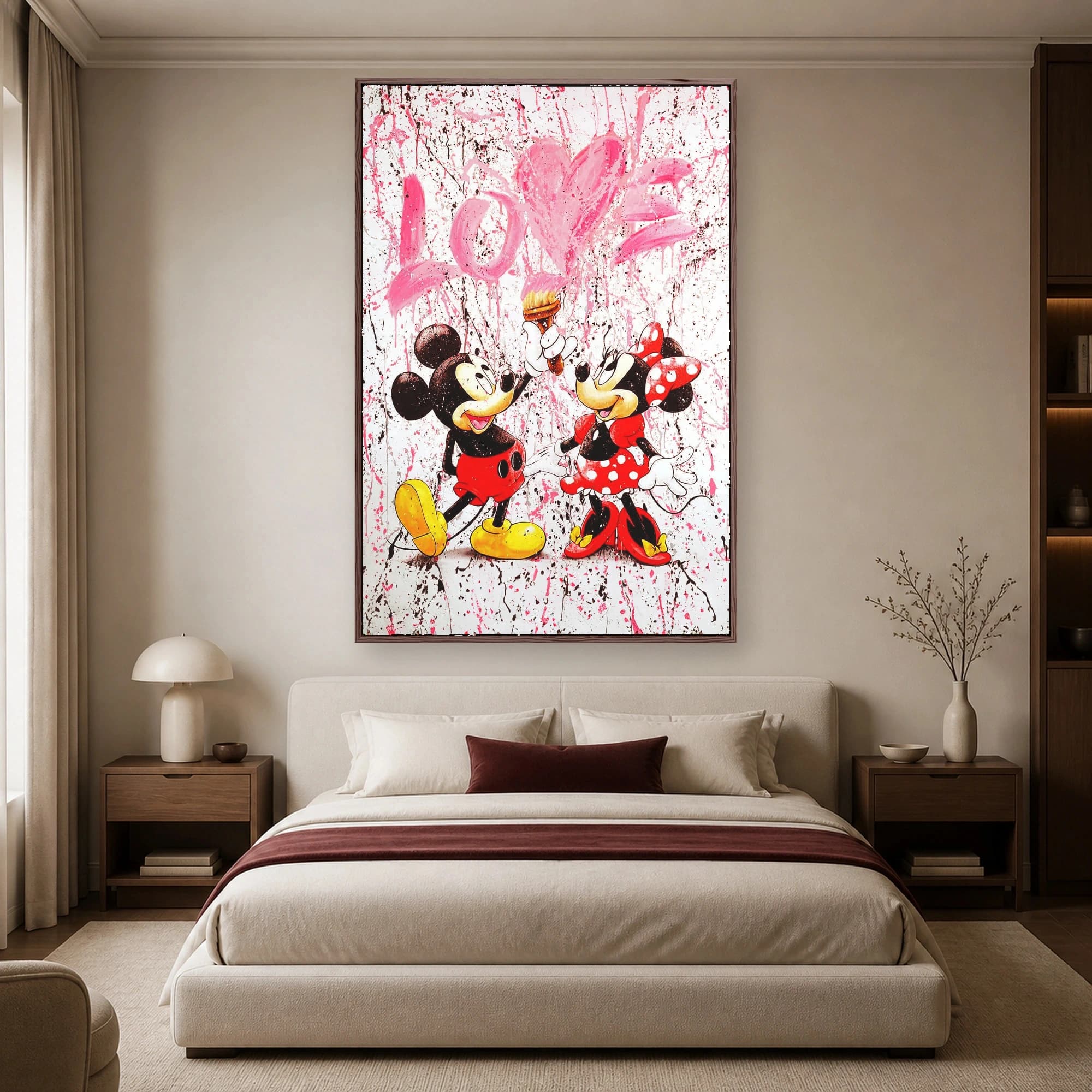 Mickey and Minnie Love Pop Art Canvas Print, view 4