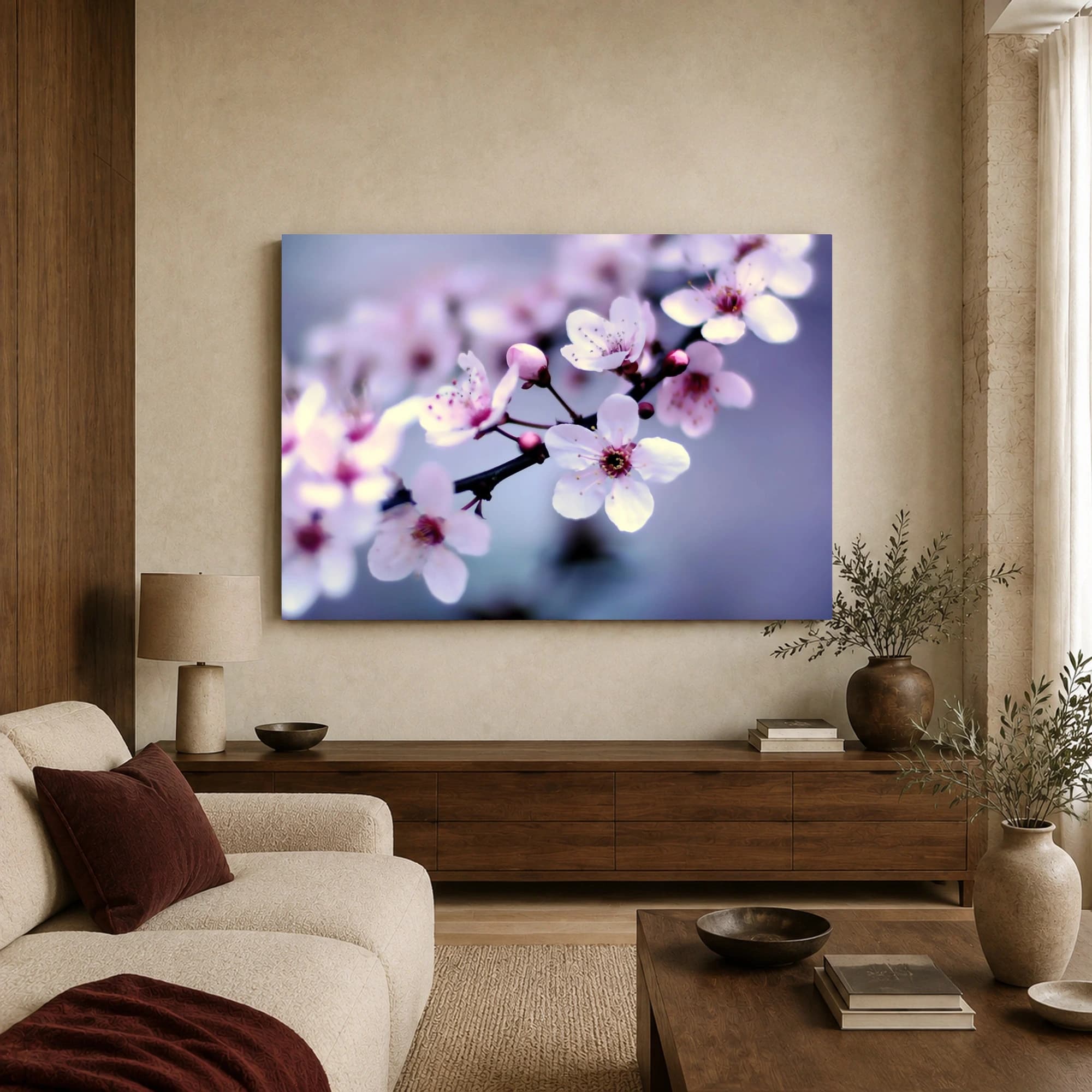 Ethereal Cherry Blossom Branch Fine Art Print, view 3