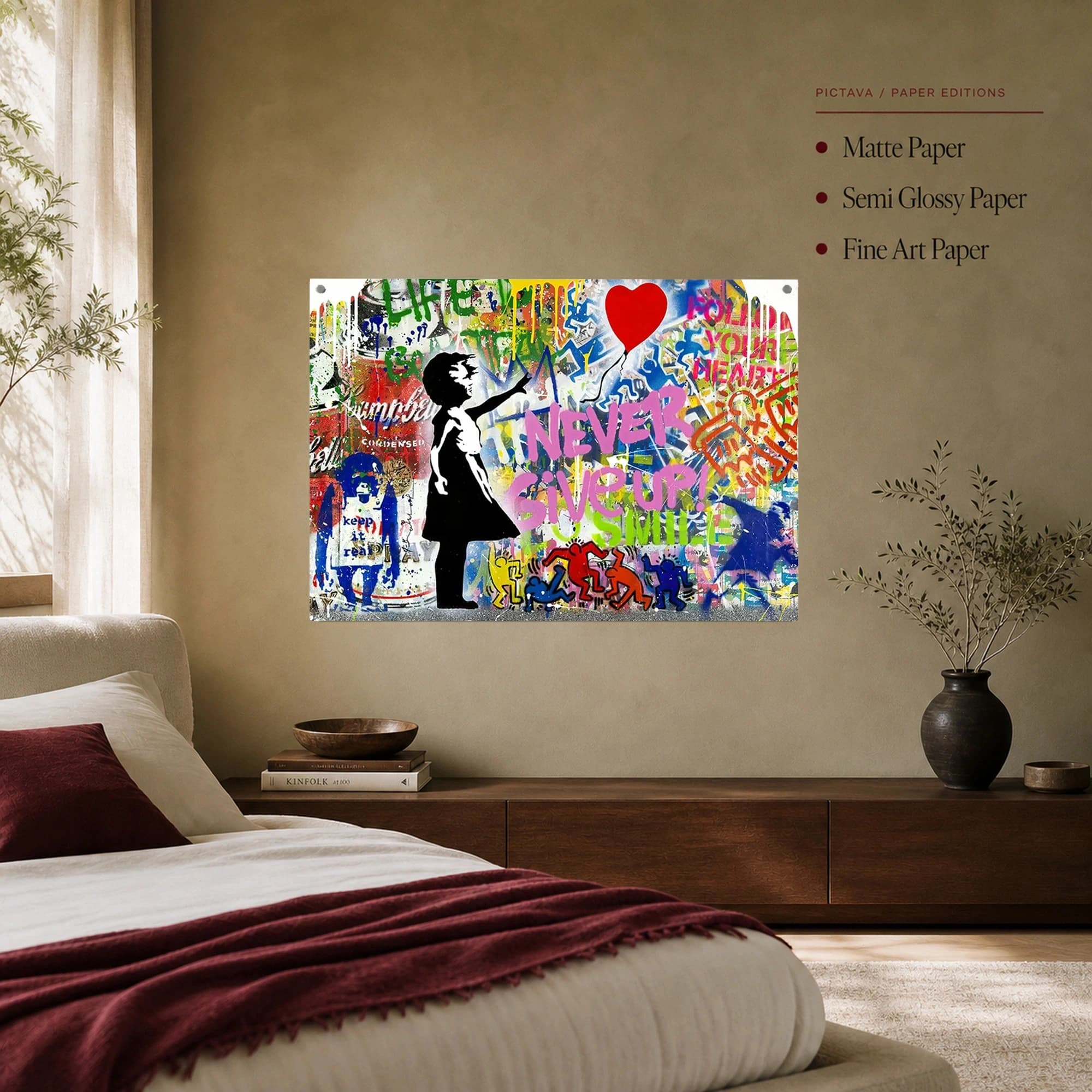 Never Give Up Street Art Canvas Print, view 8