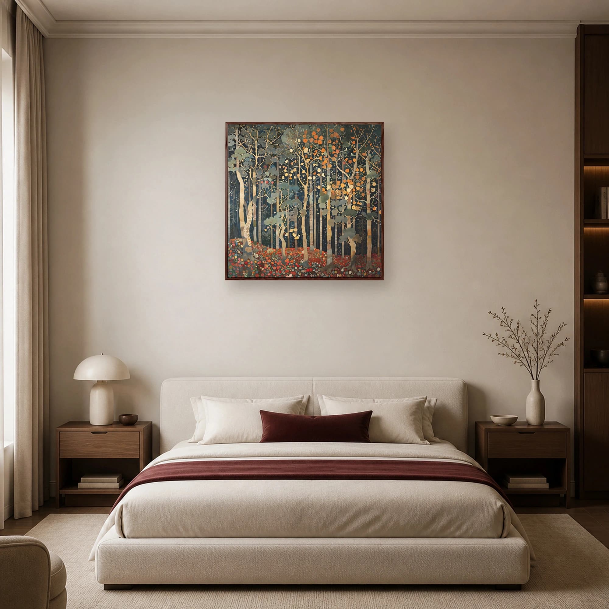 Golden Forest Tapestry Symbolist Wall Art, view 7