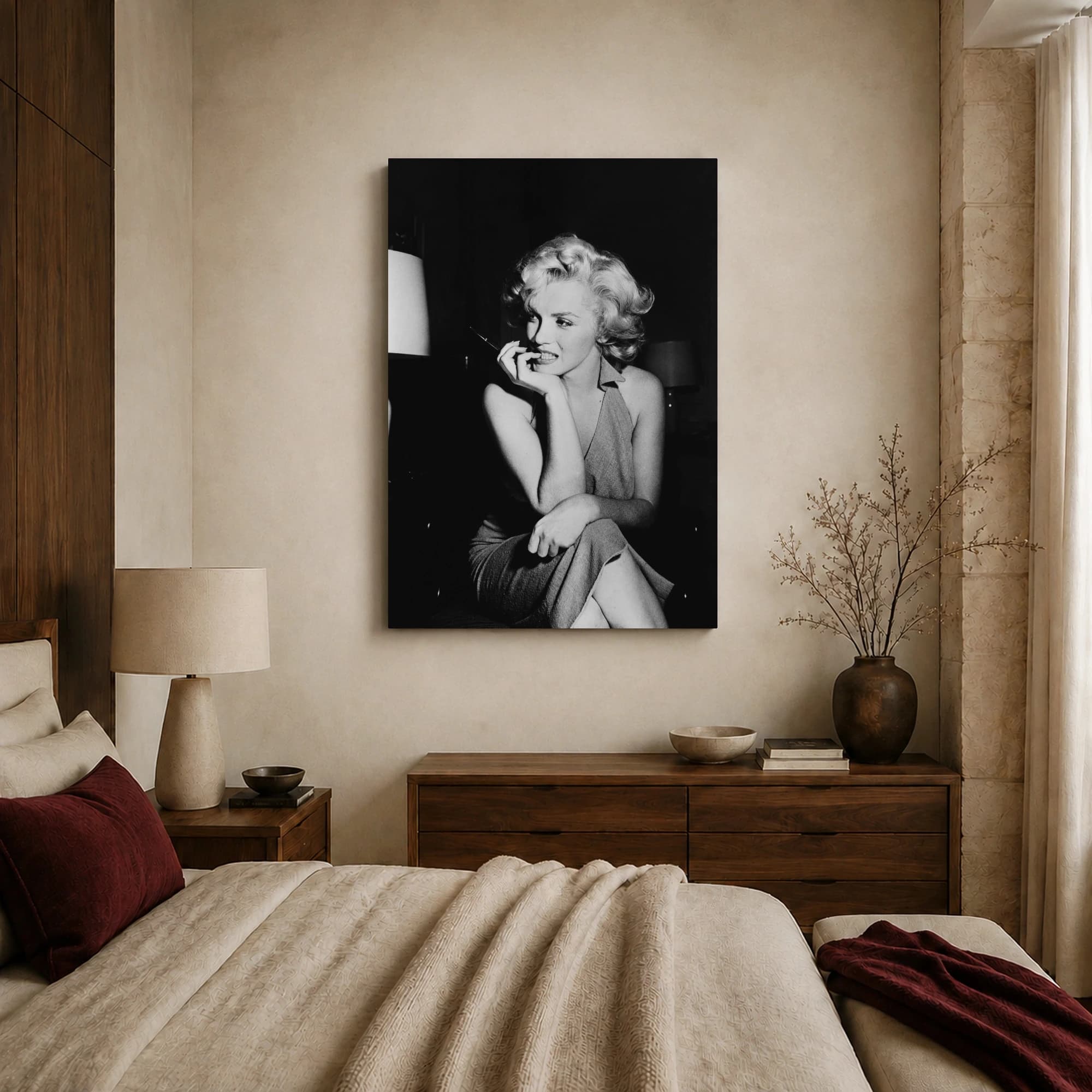 Marilyn Monroe Vintage Black and White Portrait Print, view 7