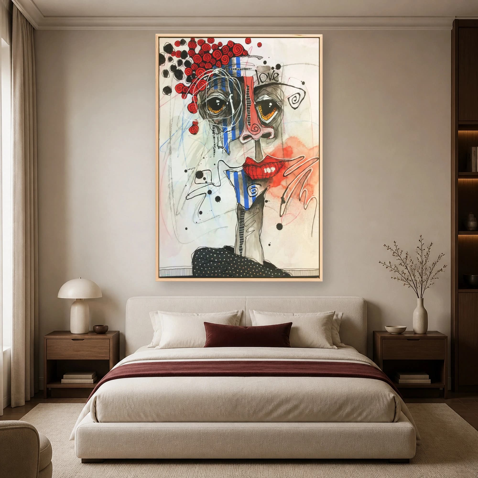 Abstract Expressionist Portrait Wall Art Print, view 3