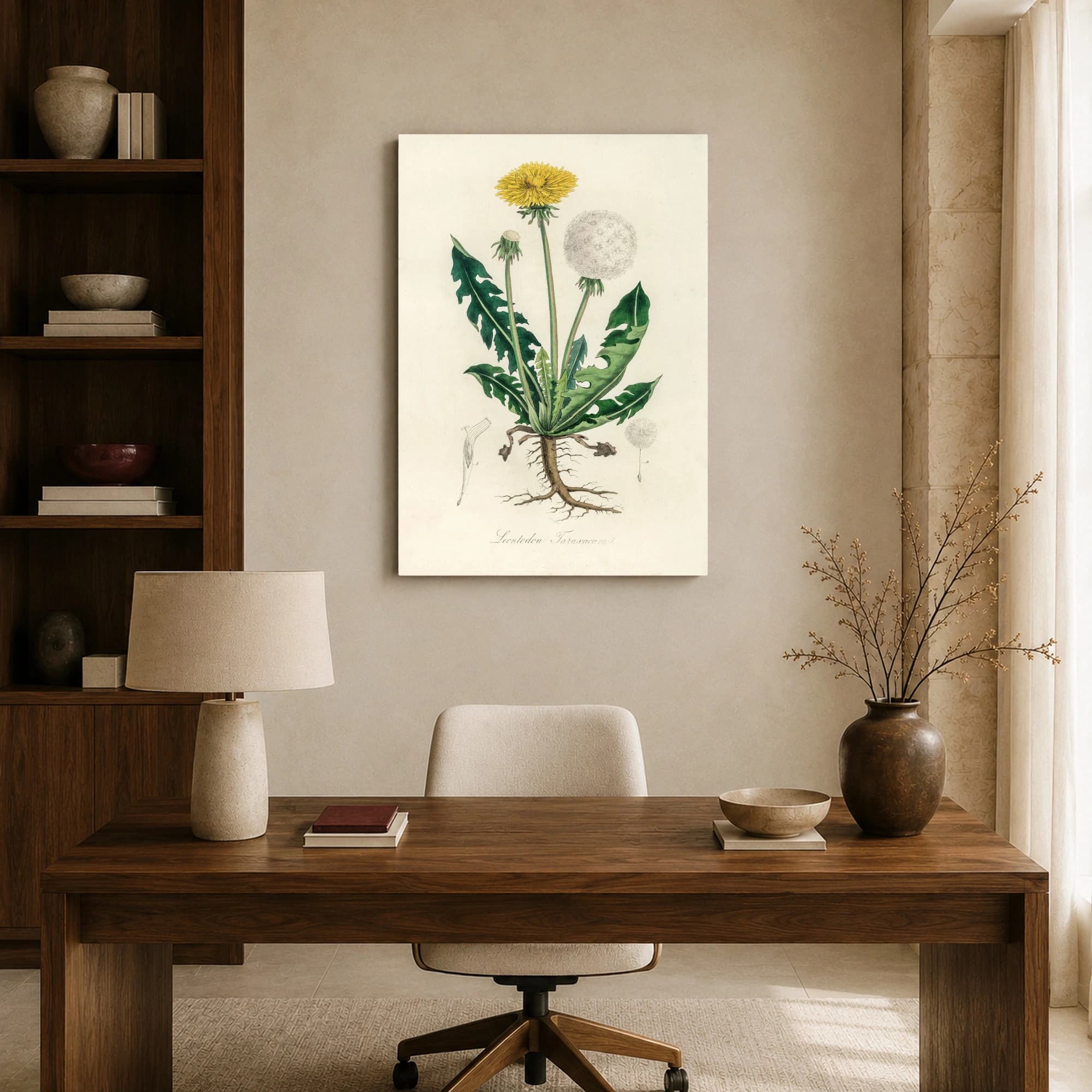 Vintage Dandelion Botanical Illustration Print, view 8