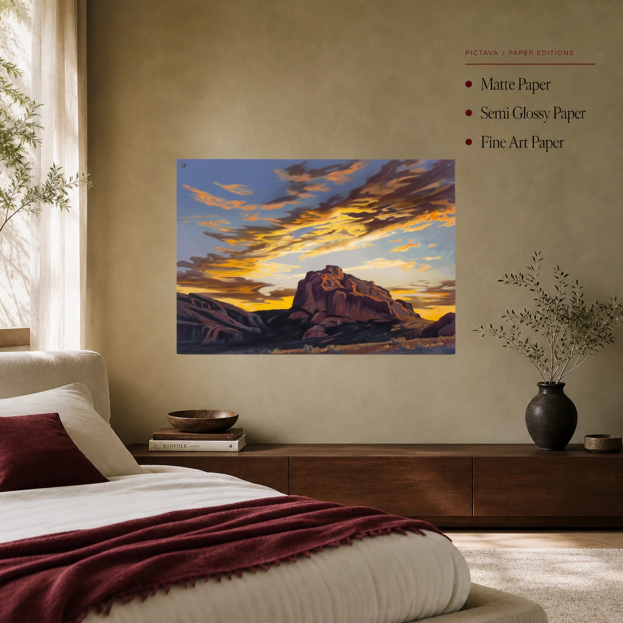 Desert Sunset Mesa Landscape Canvas Print, view 7
