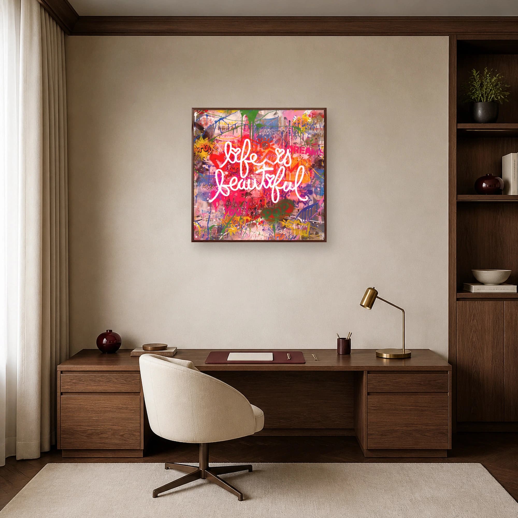 Life is Beautiful Street Art Canvas Print, view 6