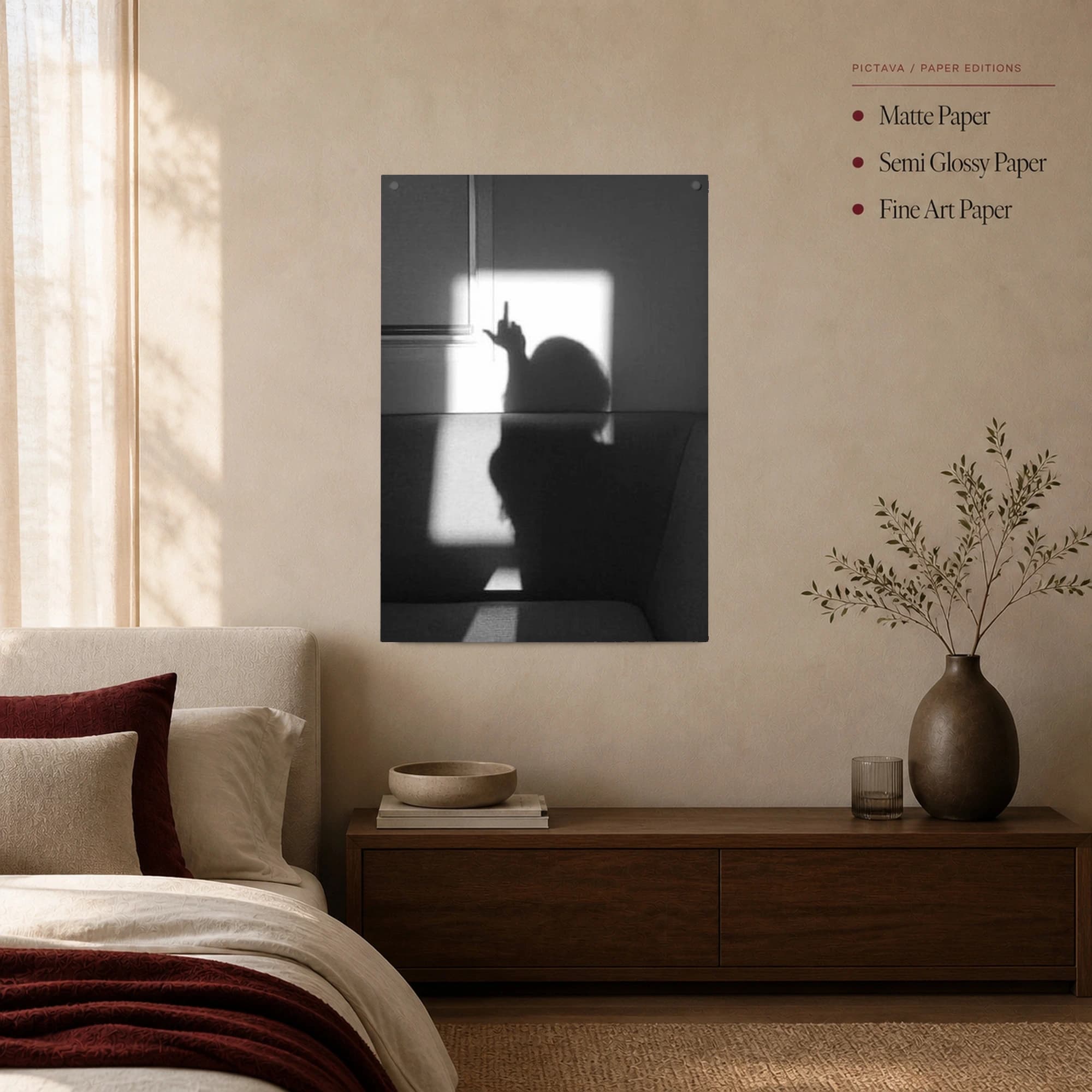 Shadow Defiance Black and White Wall Art, view 3