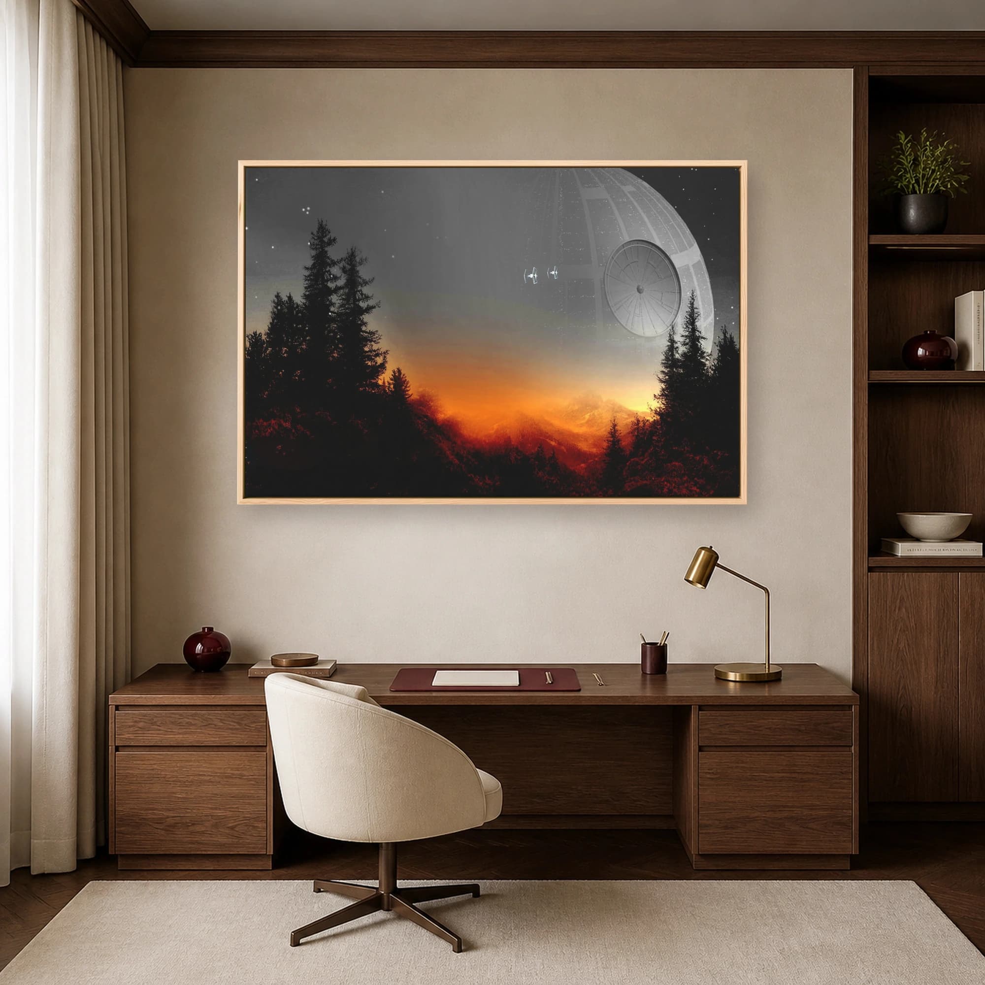Death Star Over Forest Sci-Fi Movie Wall Art, view 5
