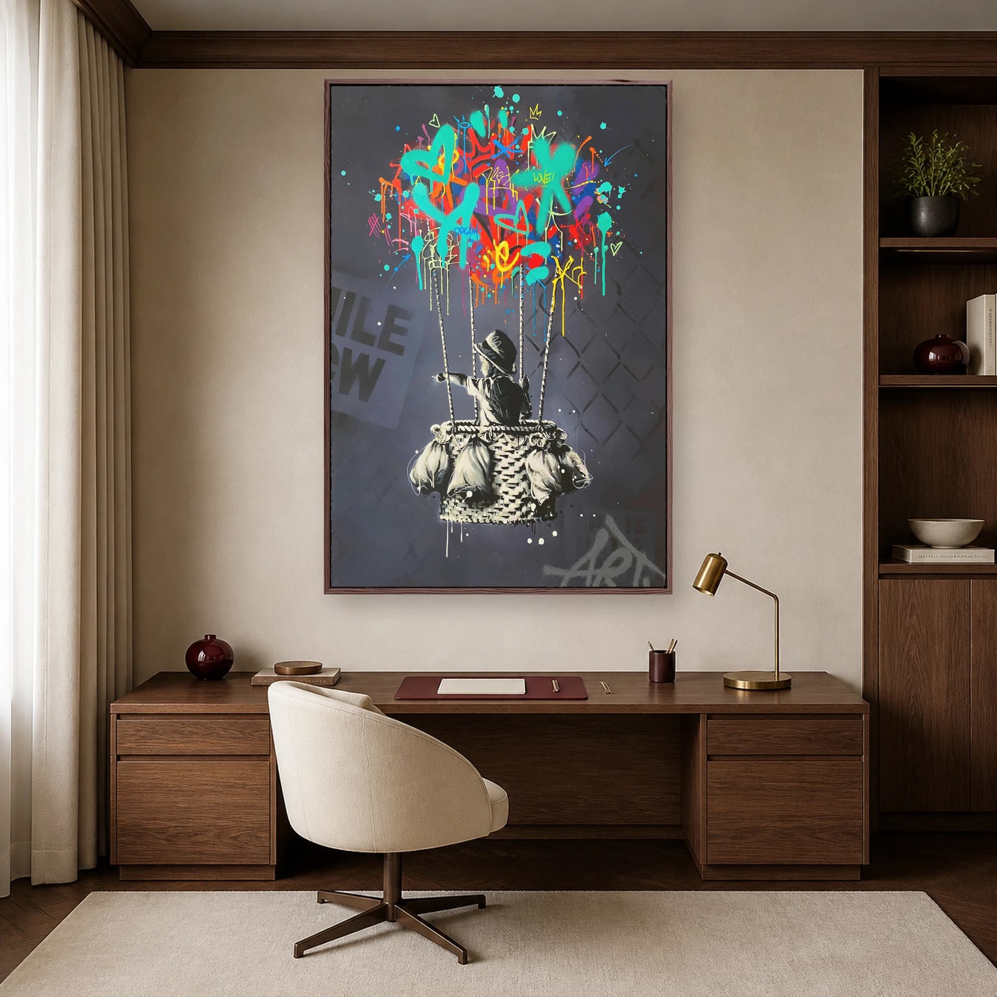 Street Art Hot Air Balloon Child Canvas Print, view 6