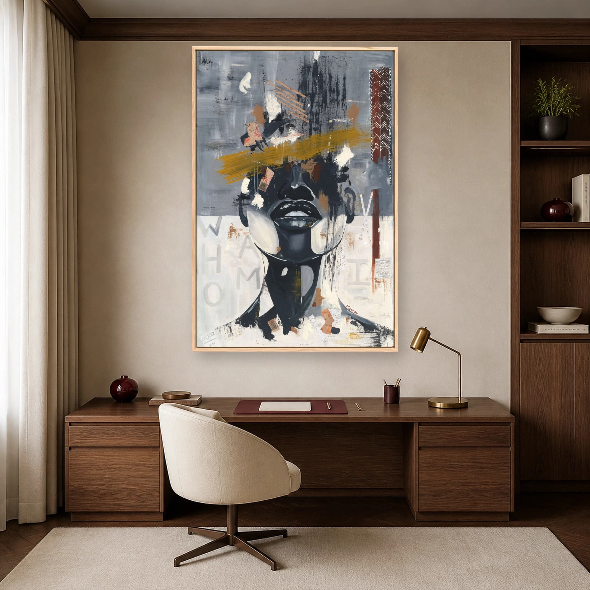 Who Am I Modern Abstract Portrait Canvas Art Print, view 4
