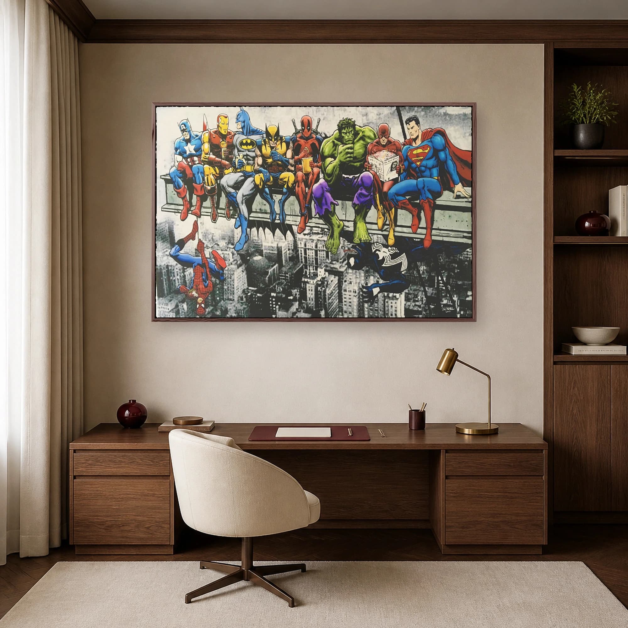 Superhero Lunch Parody Canvas Art Print, view 7