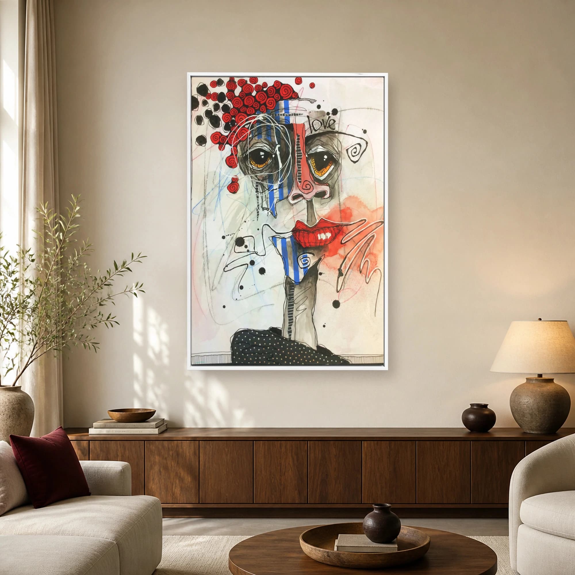 Abstract Expressionist Portrait Wall Art Print, view 2