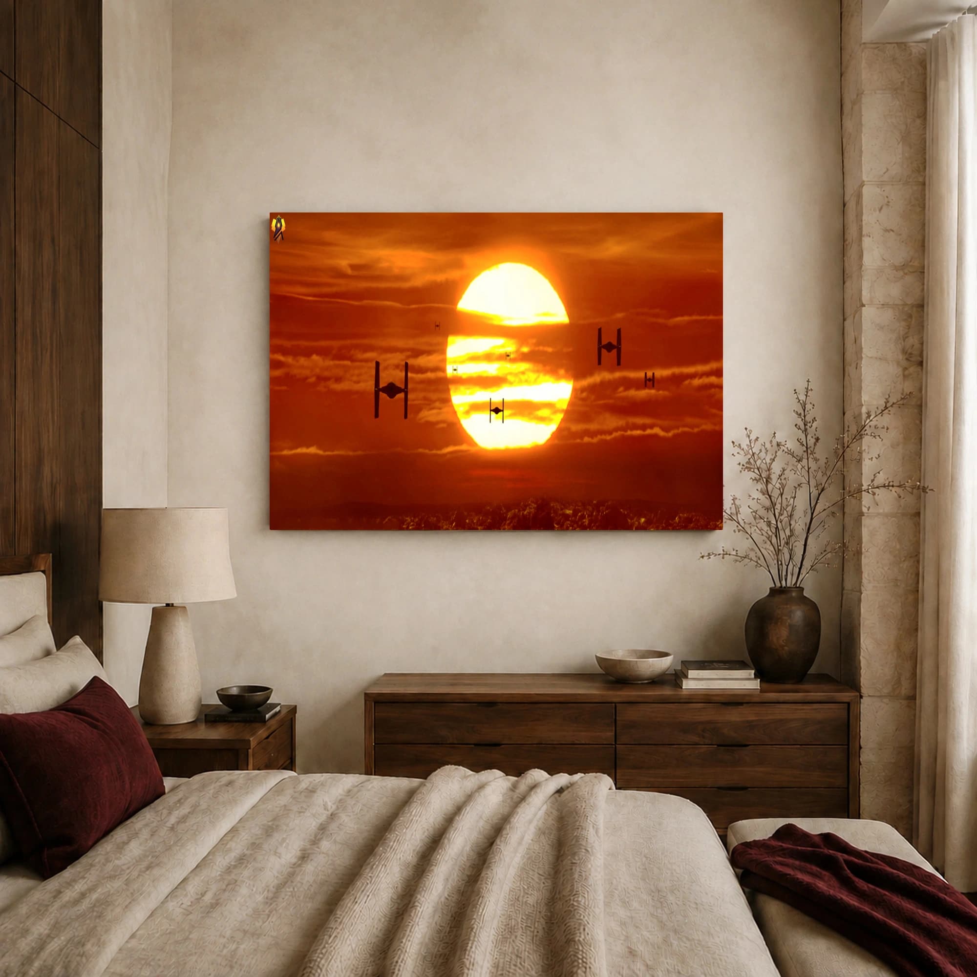 TIE Fighter Sunset Sci-Fi Wall Art, view 6