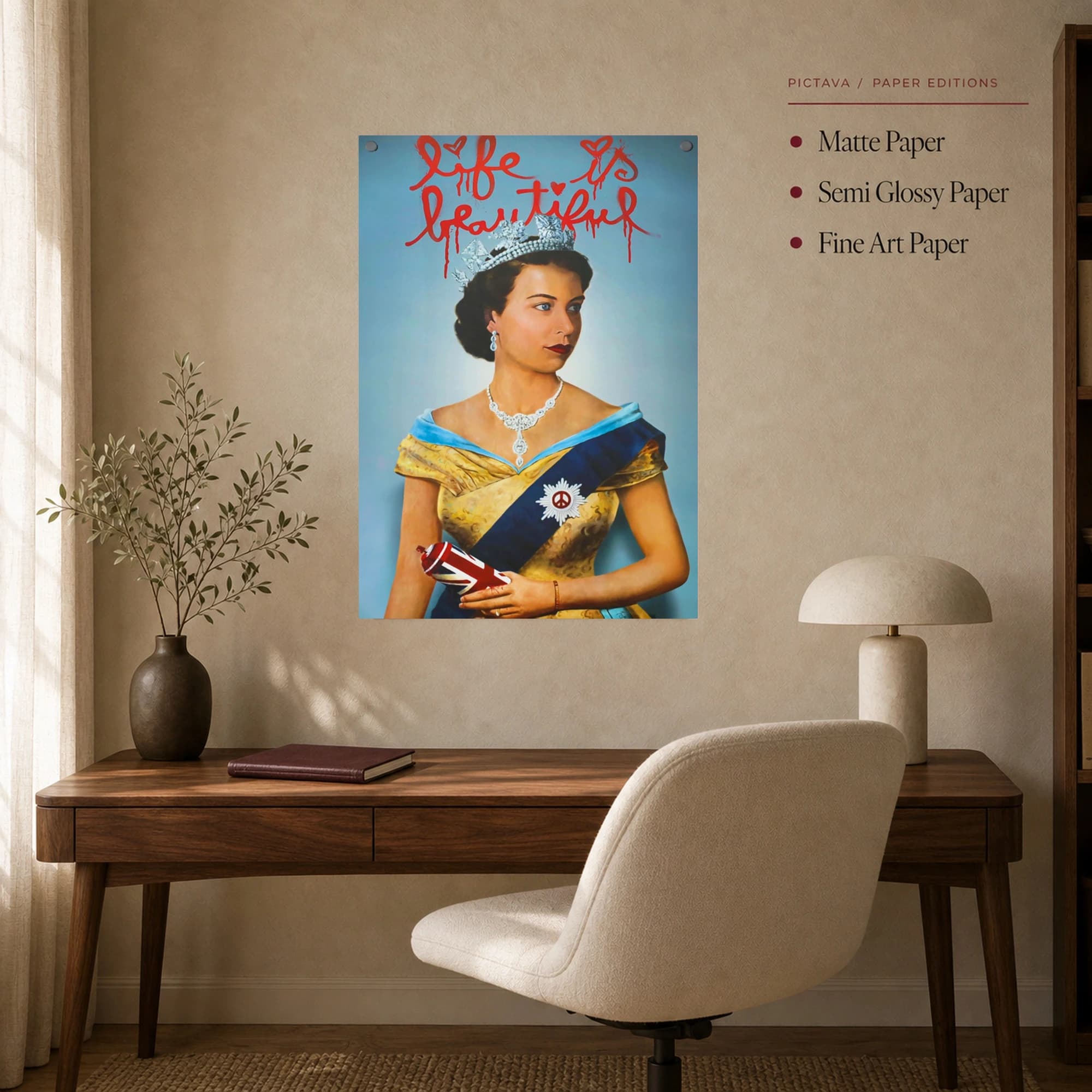 Life Is Beautiful Queen Street Art Canvas Print, view 8