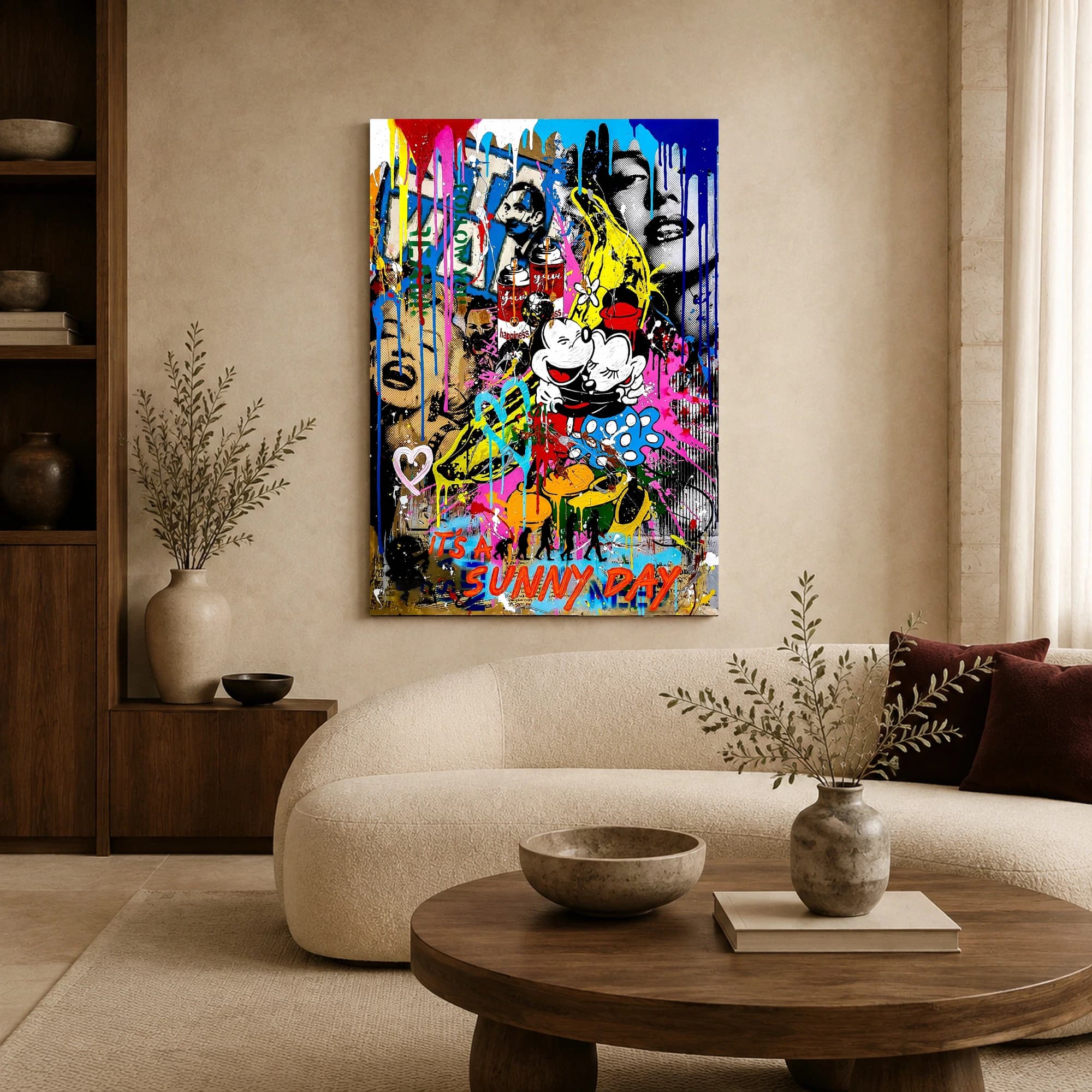 Sunny Day Pop Graffiti Mashup Wall Art, view 5